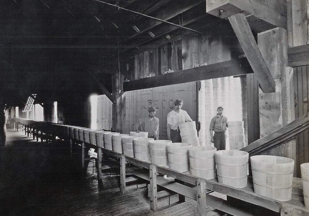The company started as a wooden pail factory.