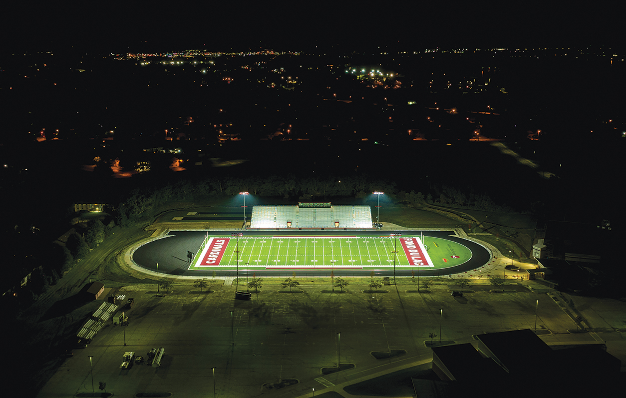 Supporting education in its home community of Fond du Lac is a focus at Wisconsin Lighting Lab. This includes mentoring students through the North Fond du Lac program INCubator@nfdl and providing state-of-the-art lighting and controls for Fond du Lac High School's new Fondy Field (pictured, left), which opened Aug. 15.