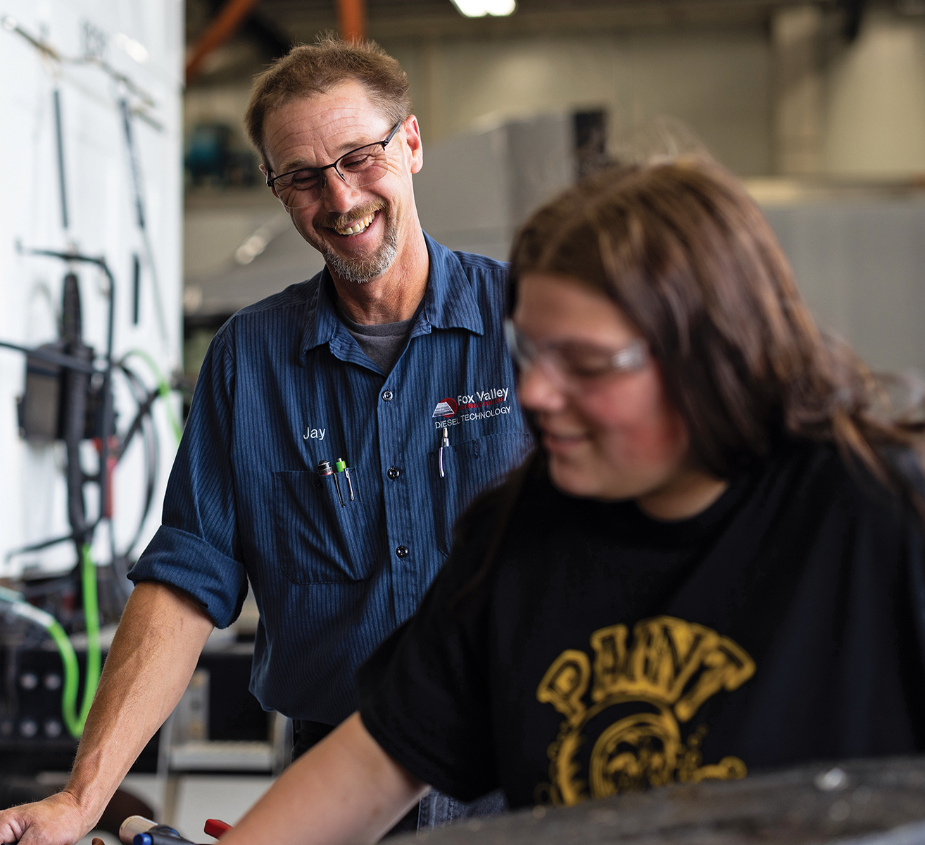 Students enrolled in UWO and FVTC’s collaborative program first complete associate of applied studies degrees at FVTC then transfer to UWO for bachelors of science in education.
