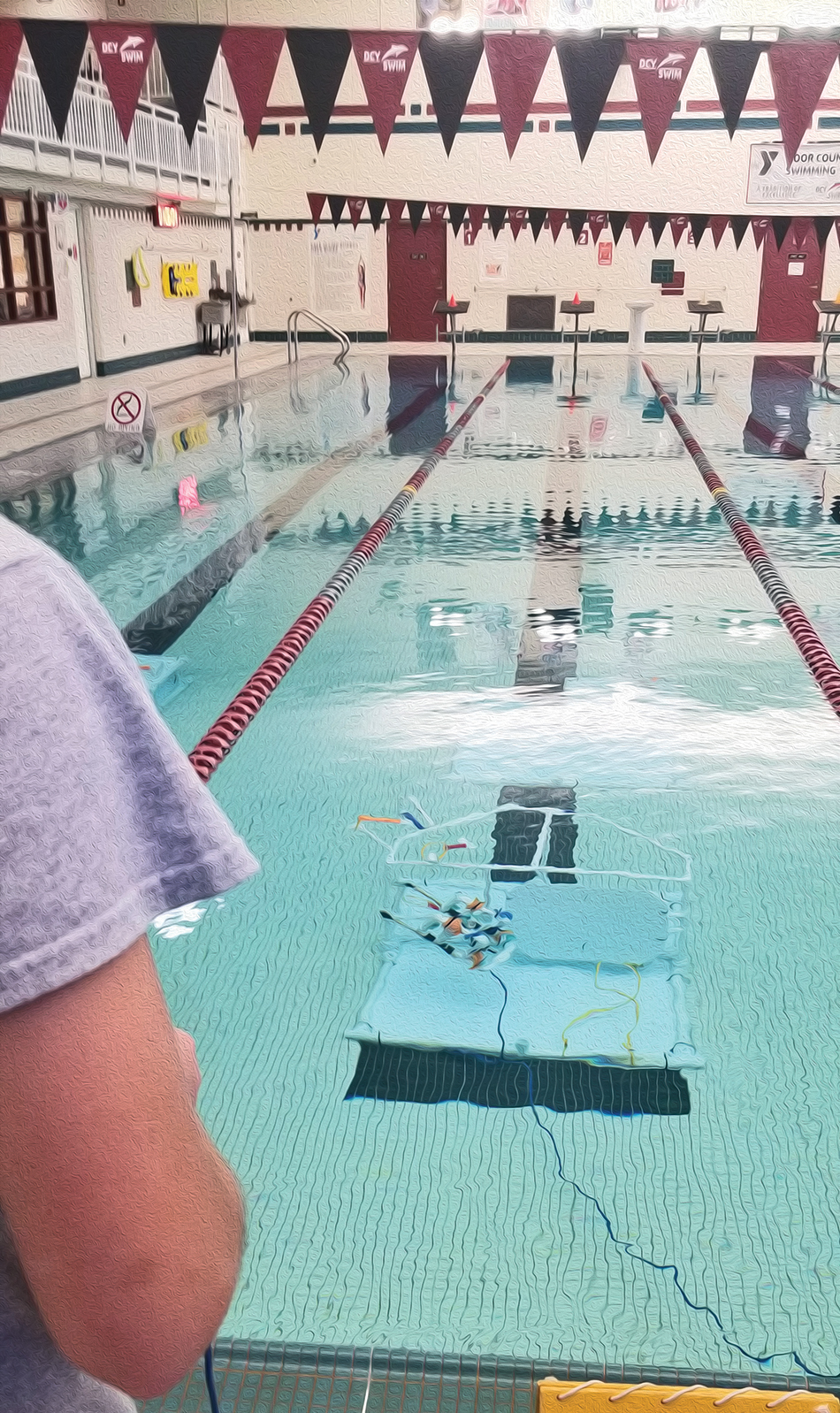 The Washington Island team’s ROV, Dory, being operated underwater.