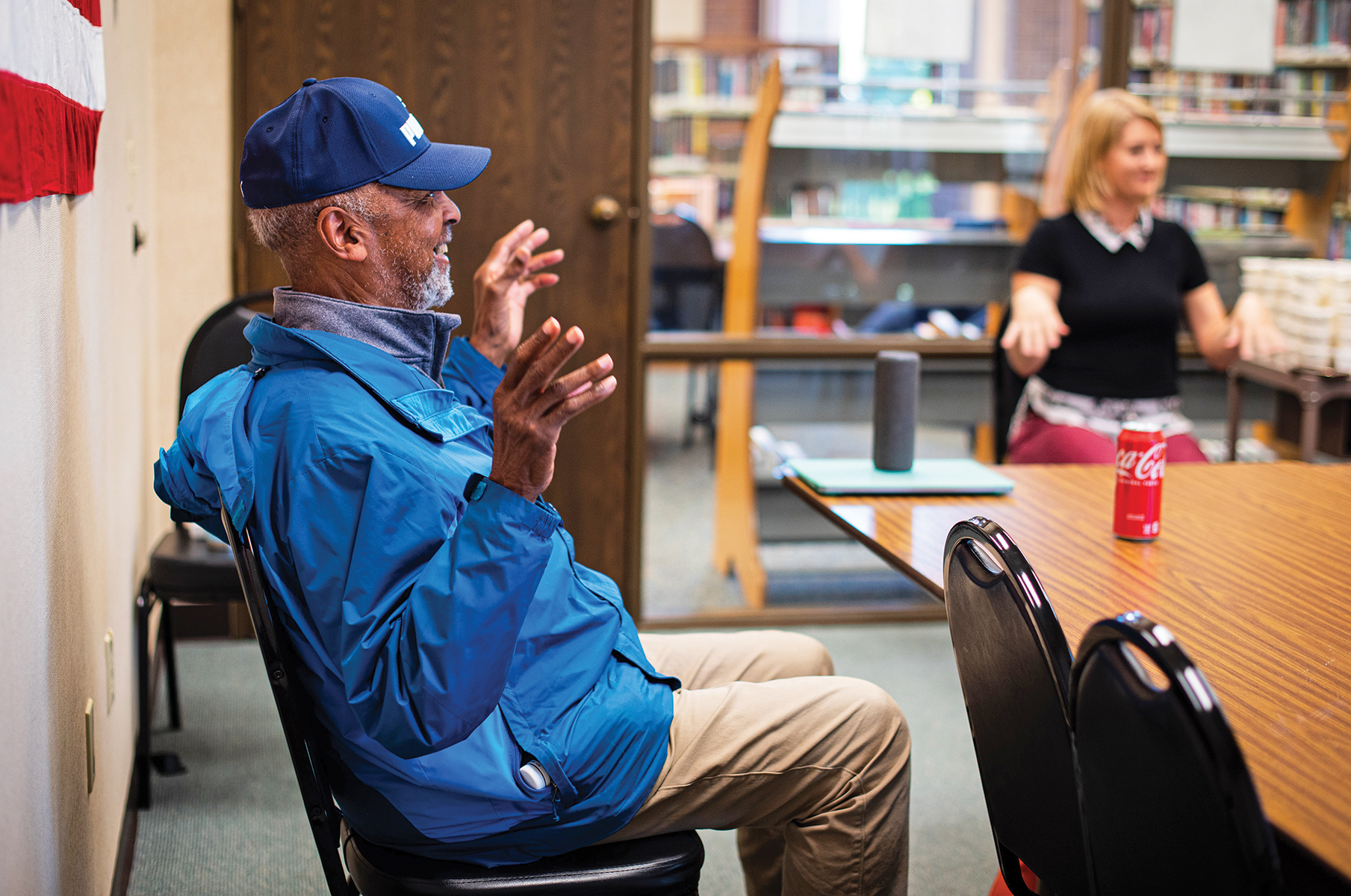 A facilitator and participant engage during a Brillion Mindworks class.