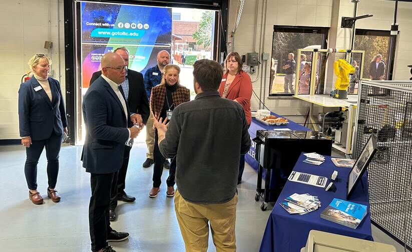 During the Oct. 1 unveiling of Lakeshore College’s new mobile manufacturing lab, representatives from the Wisconsin Department of Workforce Development learned from college leaders about skills that can be learned in the lab.
