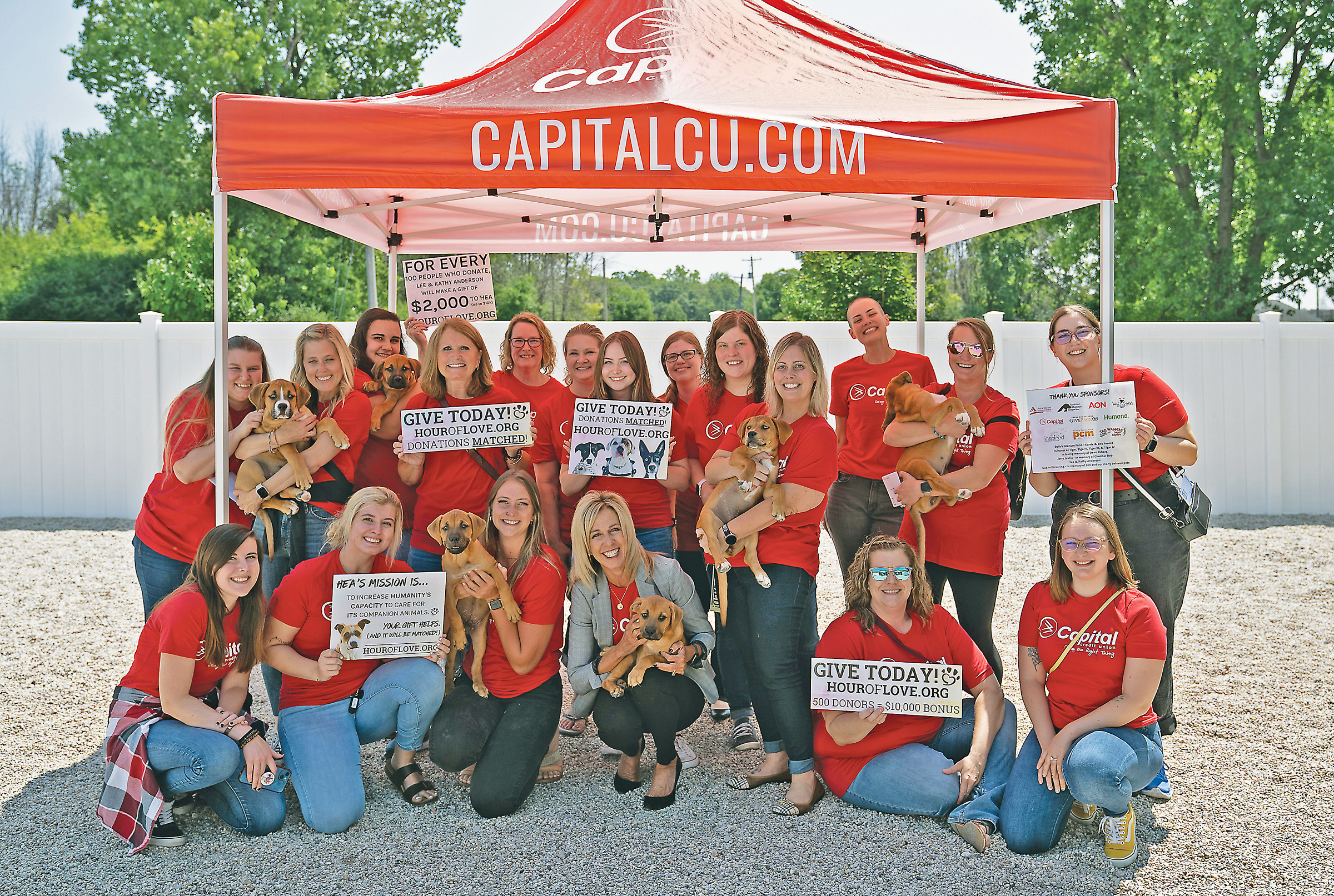 A team of Capital Credit Union volunteers worked together at Happily Ever After Animal Sanctuary in Green Bay for their Hour of Love event.