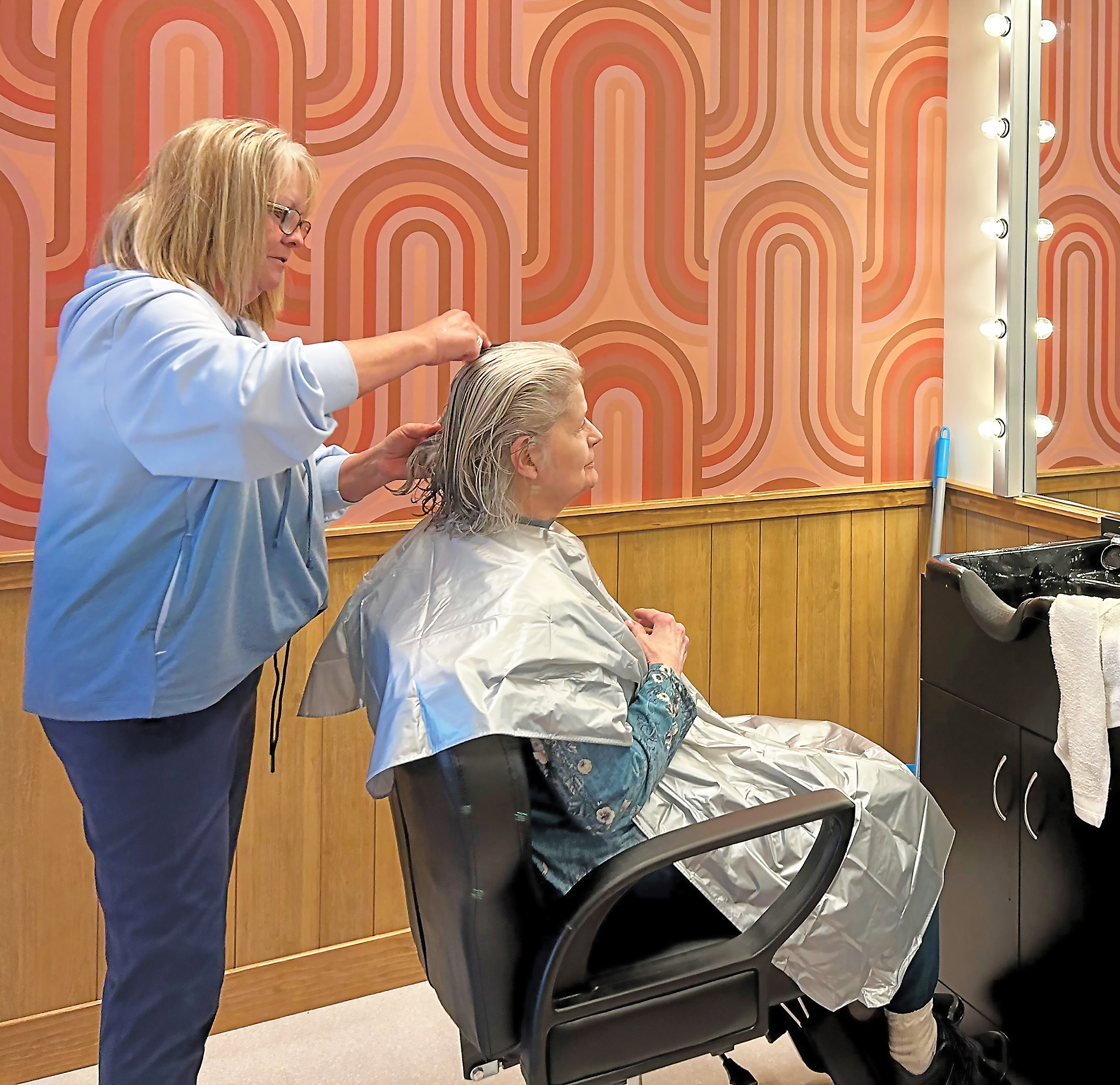 Members can receive haircuts and services in the salon at Yesteryear Village.