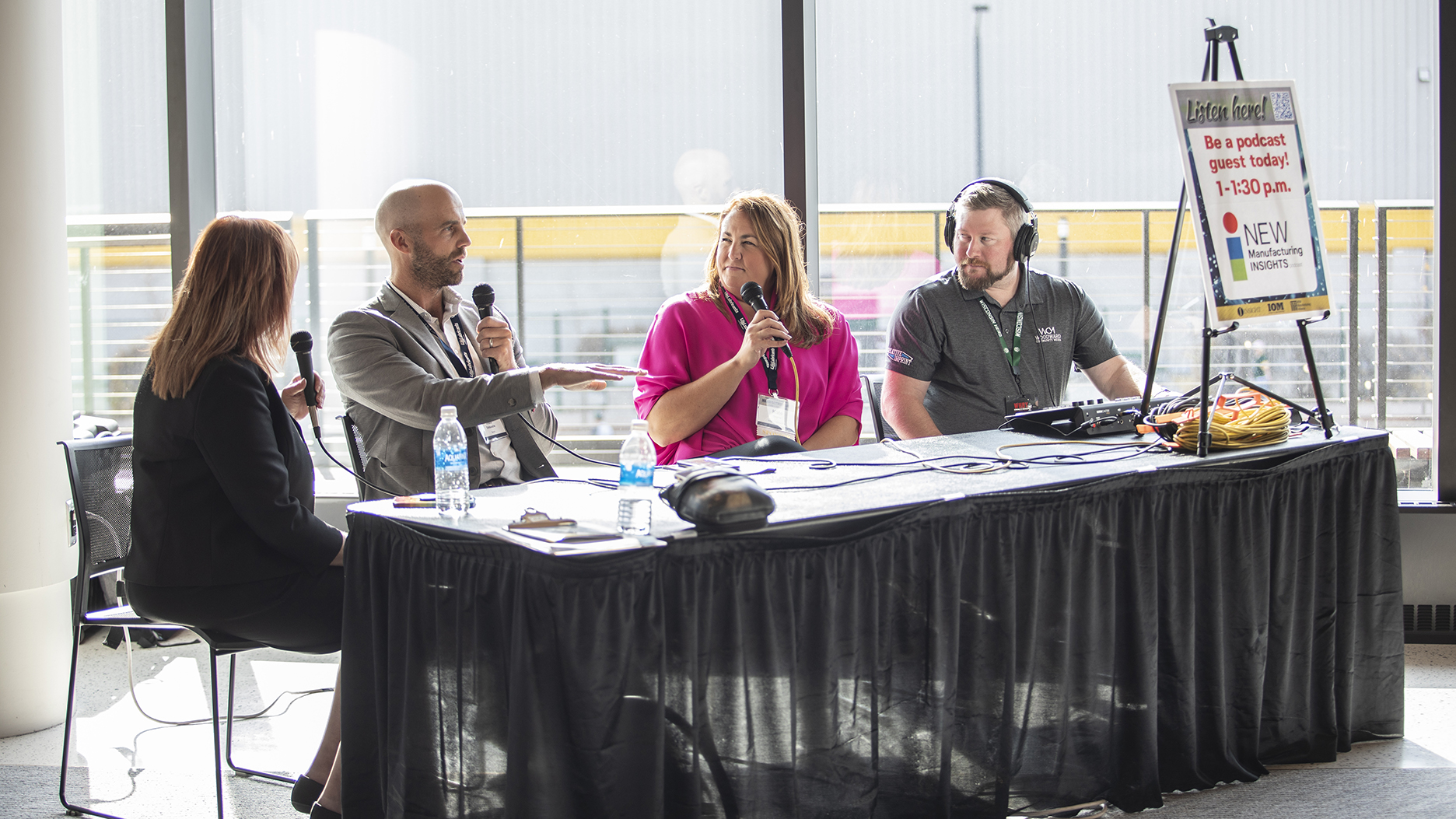 Expo attendees were invited to share their perspective for upcoming episodes of the NEW Manufacturing Insights podcast.