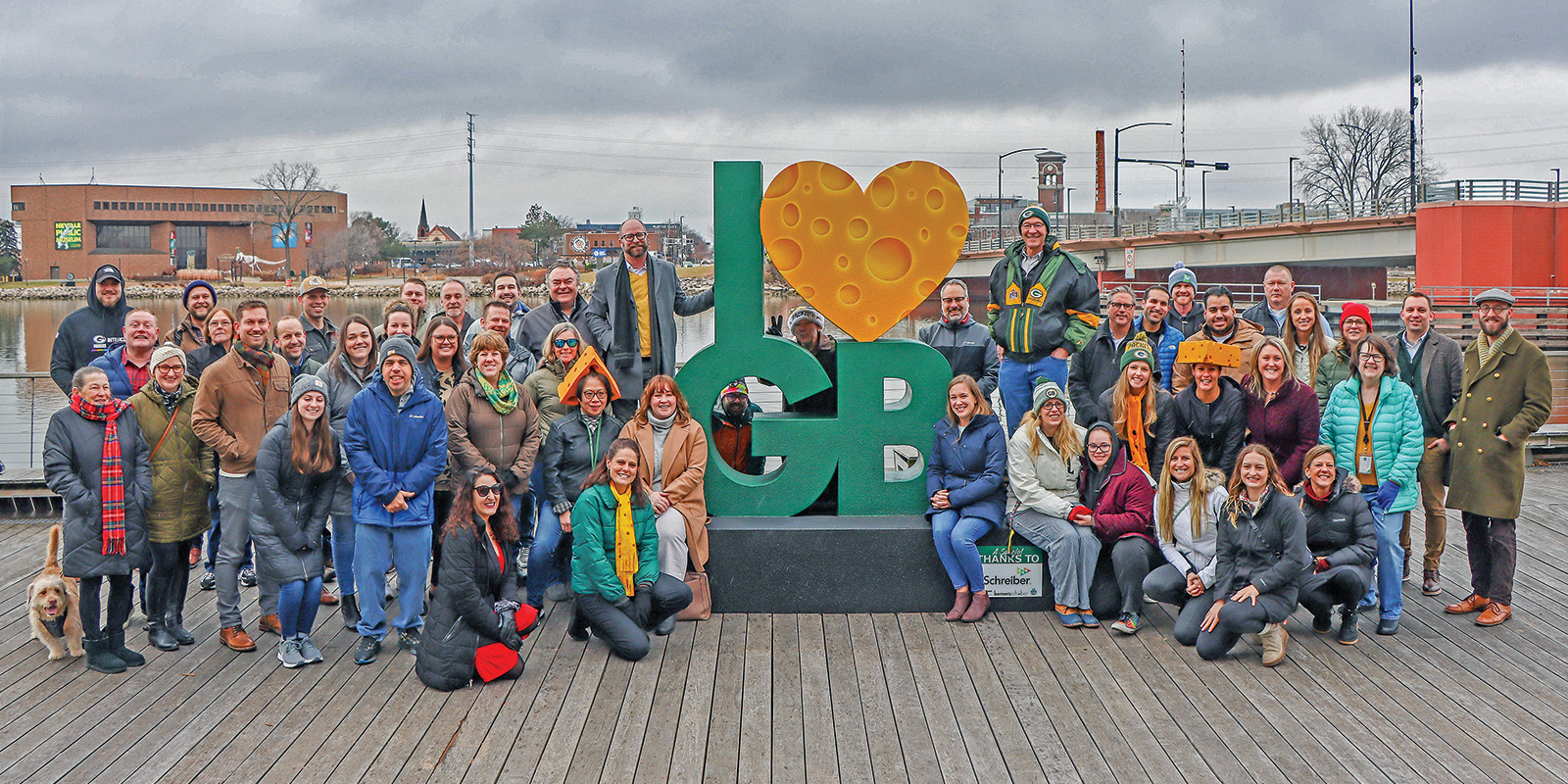 I Heart GB sculpture on the north end of the CityDeck
