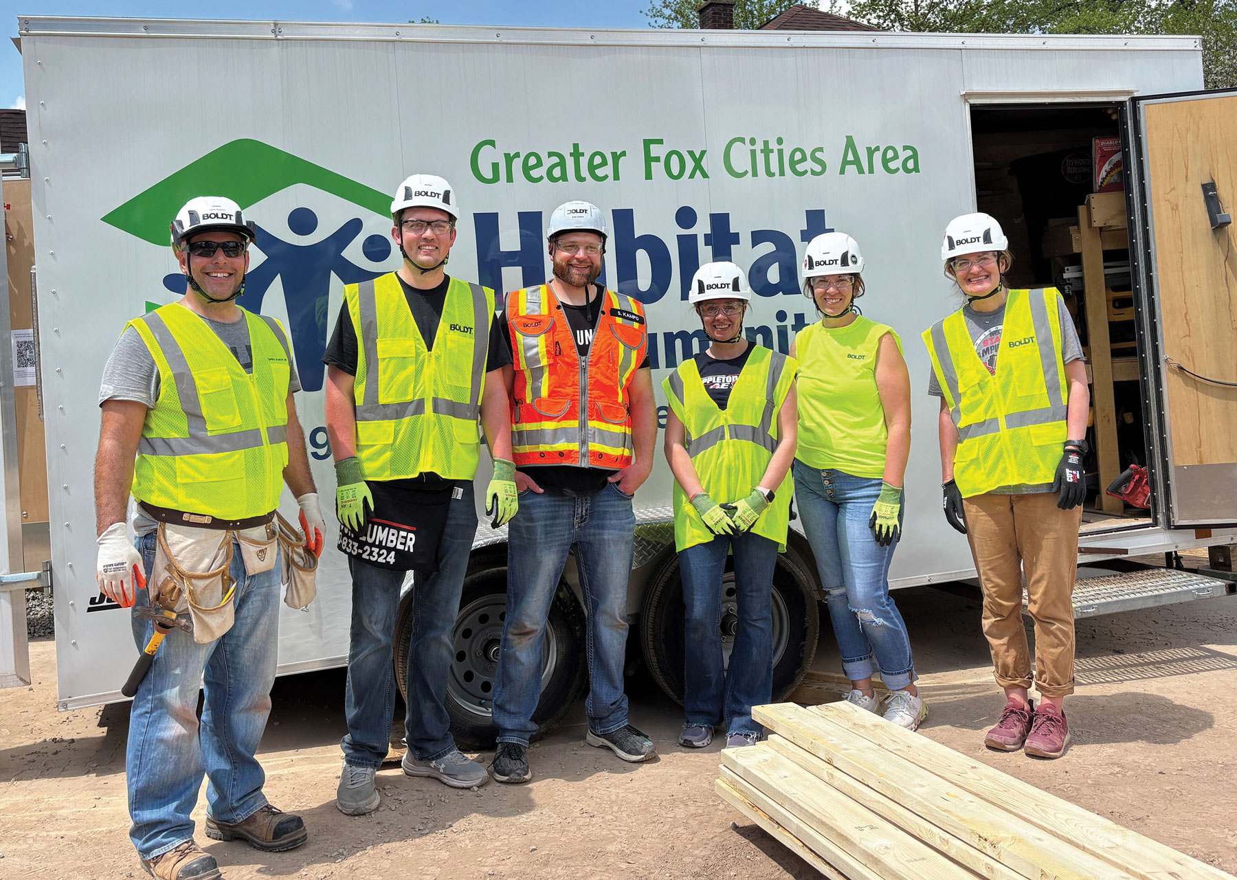 Boldt team members volunteered for “Operation Home Sweet Home,” a full-home build for the Greater Fox Cities Area Habitat for Humanity.
