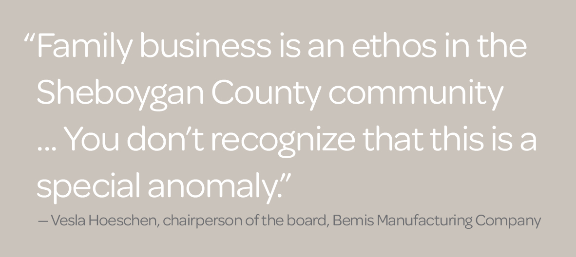 Bemis chairperson of the board Vesla Hoeschen quote