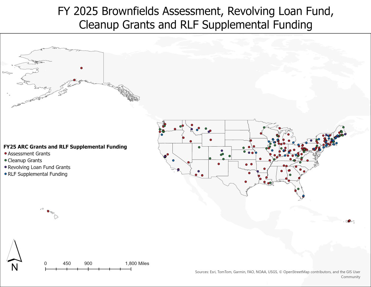 EPA Brownfields grants 2025 map