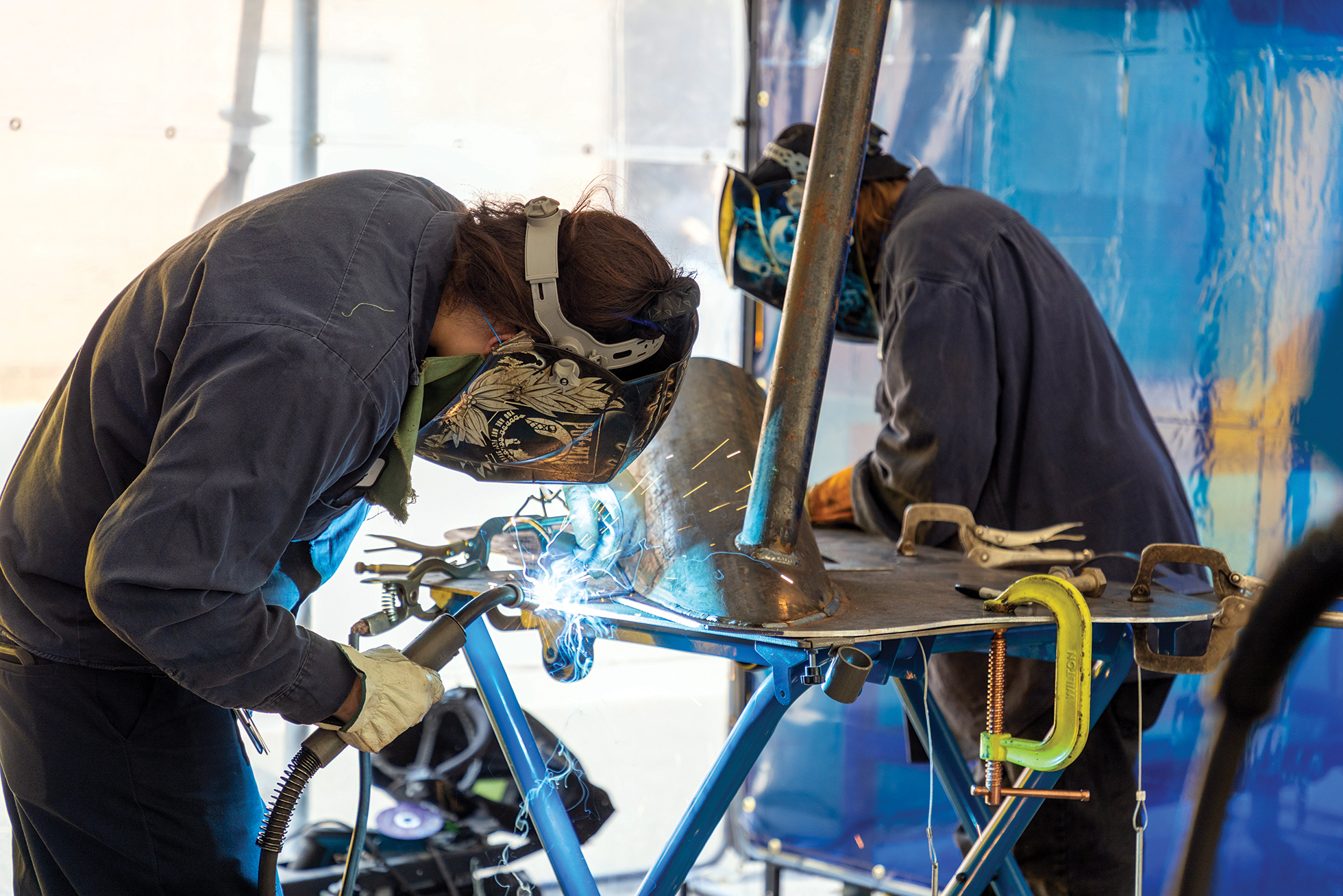 Sparks flew in Marinette Oct. 1 as Northeast Wisconsin Technical College held its annual “Welding Rodeo” on campus, complete with a skills competition, career fair and metal art auction. The Marinette event raised $10,000 for scholarships through its auction. A similar event was held at NWTC’s Sturgeon Bay campus Oct. 9.