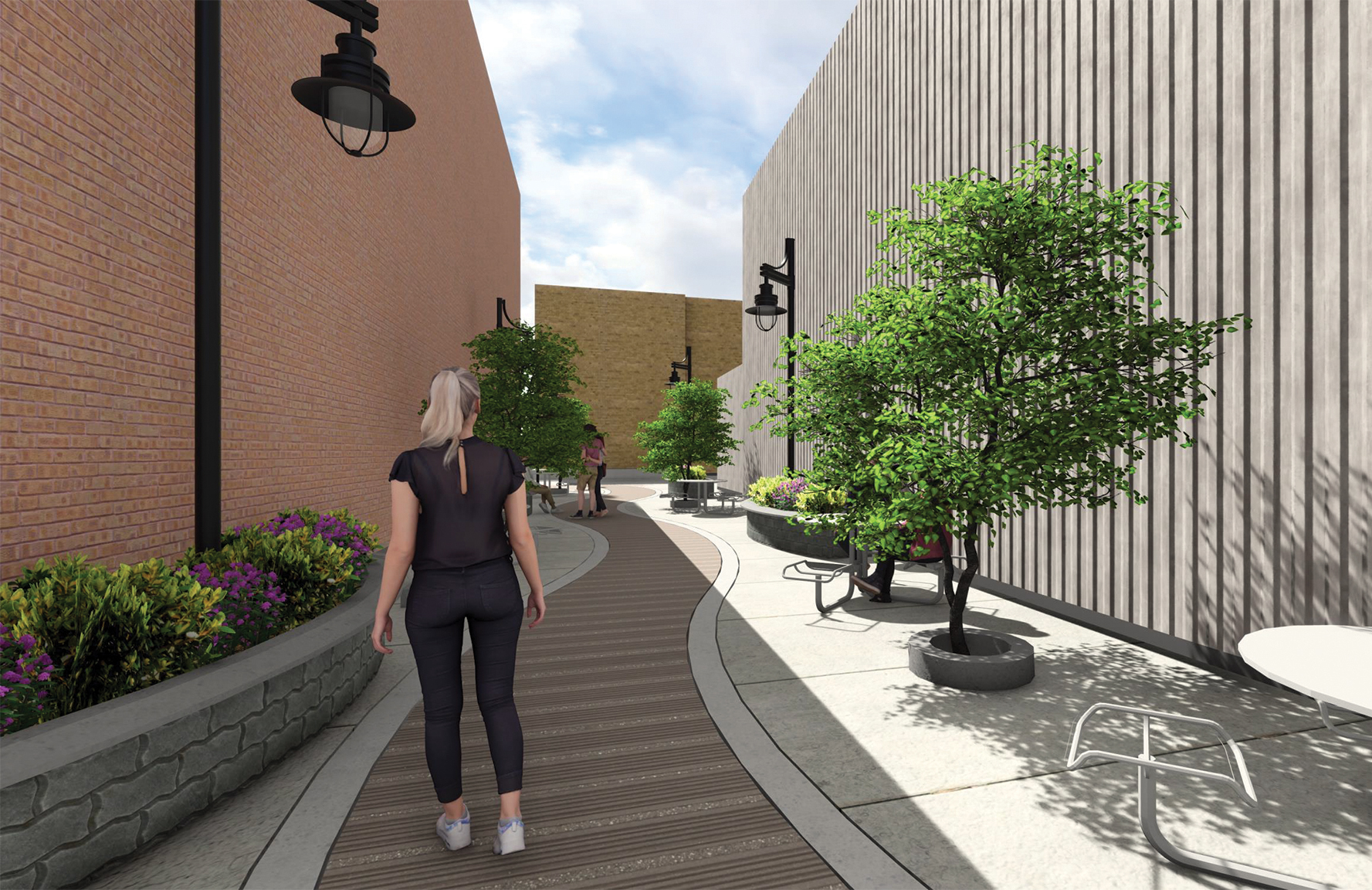 2nd and 3rd street pedestrian “alley activation” project in Kaukauna