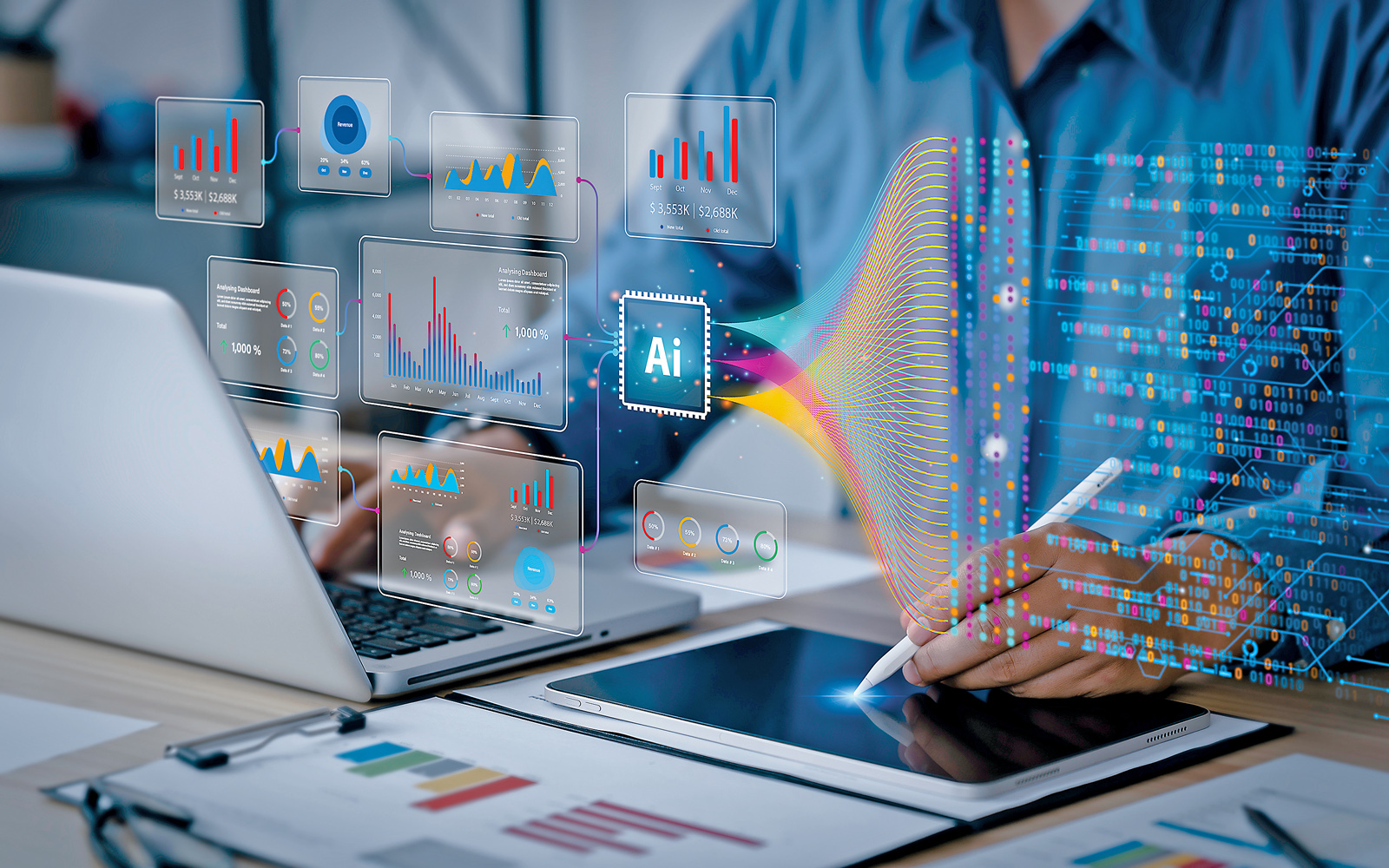 Data analysis science and big data with AI technology