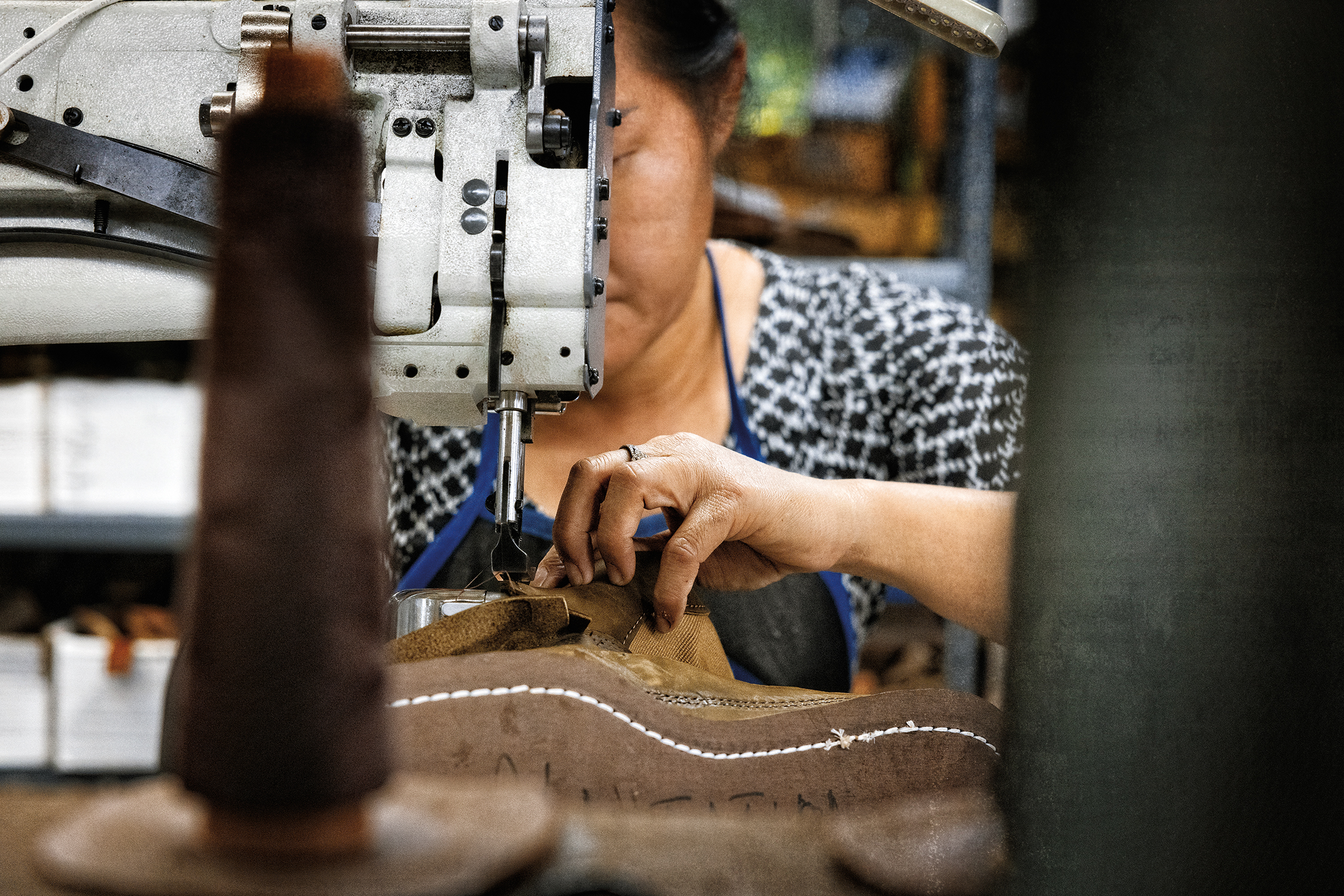 Every pair of Russell Moccasins is built in true moccasin construction. The boot or shoe will mold itself to the exact shape of the wearer's foot, allowing the bones of the foot and toes to move freely and more naturally.