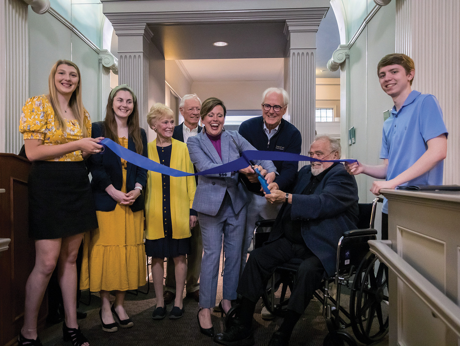 Lakeland University President Beth Borgen cuts the ribbon at Jake’s, A Lakeland Community, in Sheboygan June 8. The downtown experiential learning and entrepreneurship hub opened this year at 529 Ontario Ave.