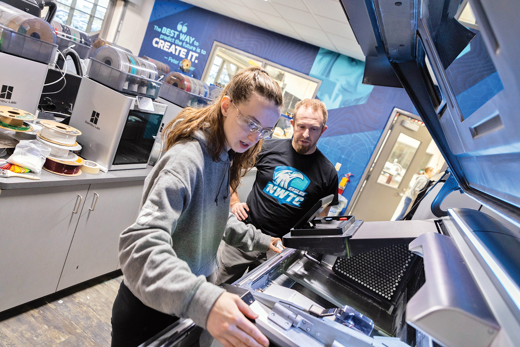 3D printing has been integrated fully into the manufacturing curriculum at Northeast Wisconsin Technical College, and graduates will likely expect to encounter the technology in the workplace, says instructor Jonathan Ries.