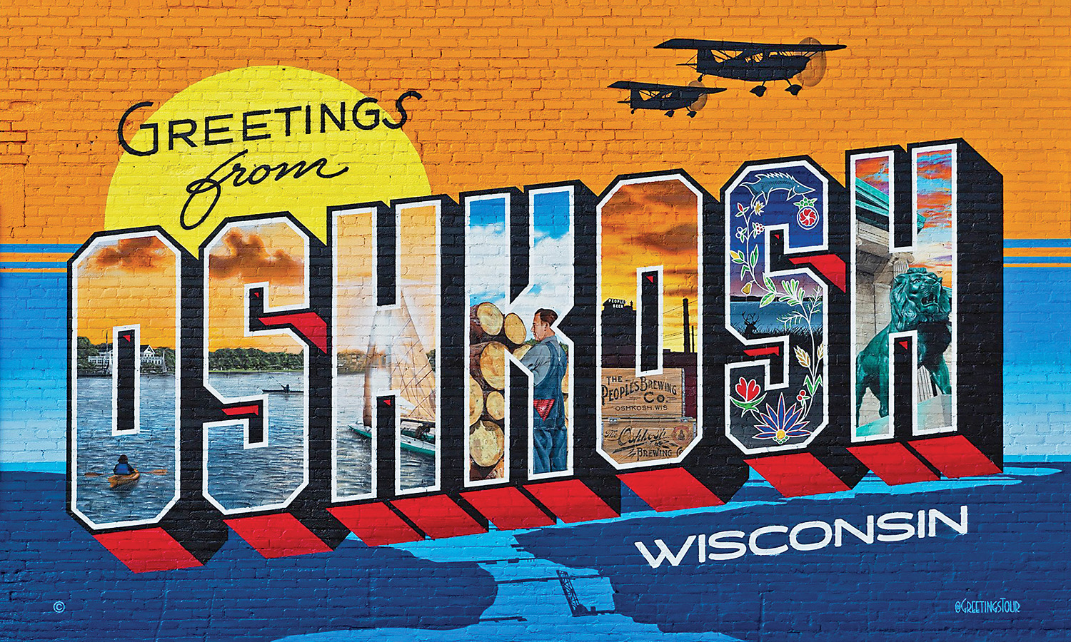 Oshkosh Greeting Tour mural