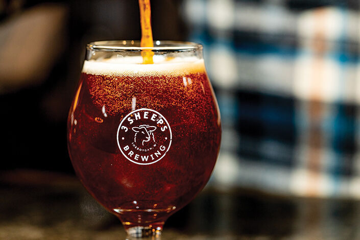 3 Sheeps Brewing offers around eight varieties of beer at retail locations, along with many more available at its Sheboygan taproom. Its most popular beers include Fresh Coast, Chaos Pattern and Rebel Kent.Photograph Courtesy 3 SHEEPS BREWING CO.