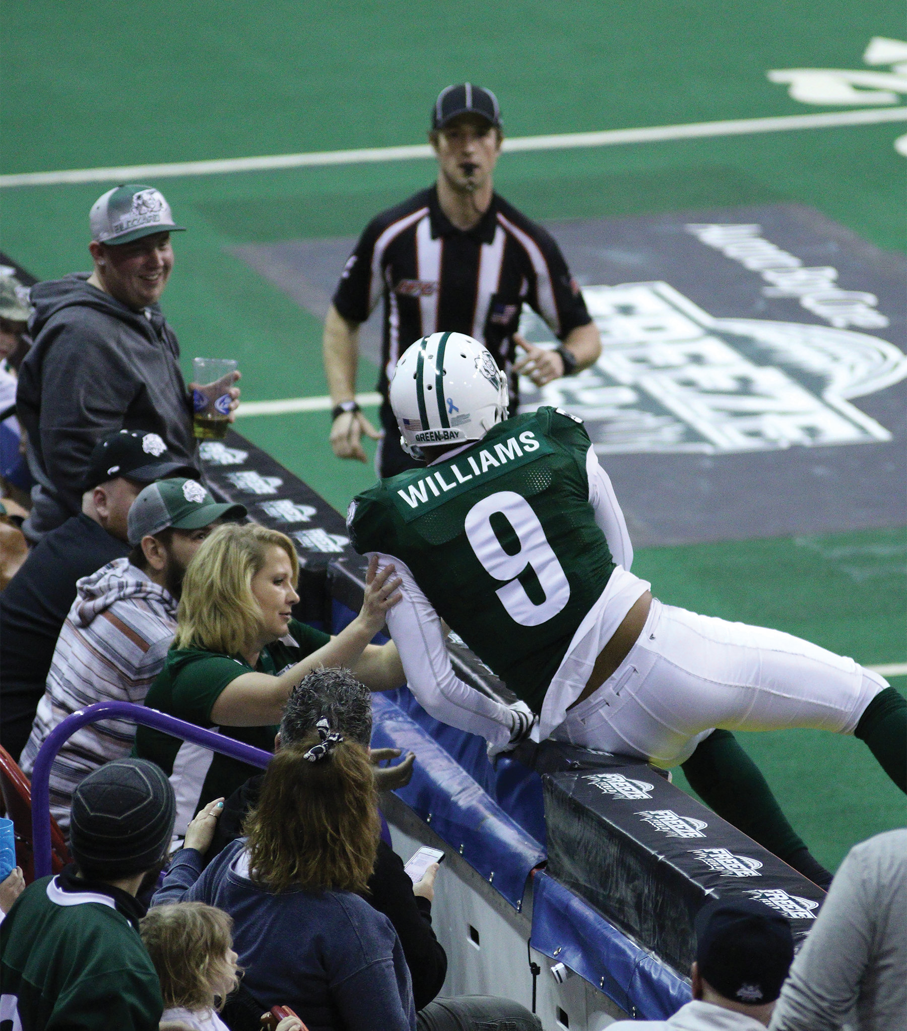 Kathy and Larry Treankler don't sit in an owners' box during Green Bay Blizzard games, instead opting for front-row seats that allow them to be part of the action.