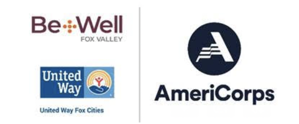 Logos AmeriCorps BeWell Fox Valley United Way