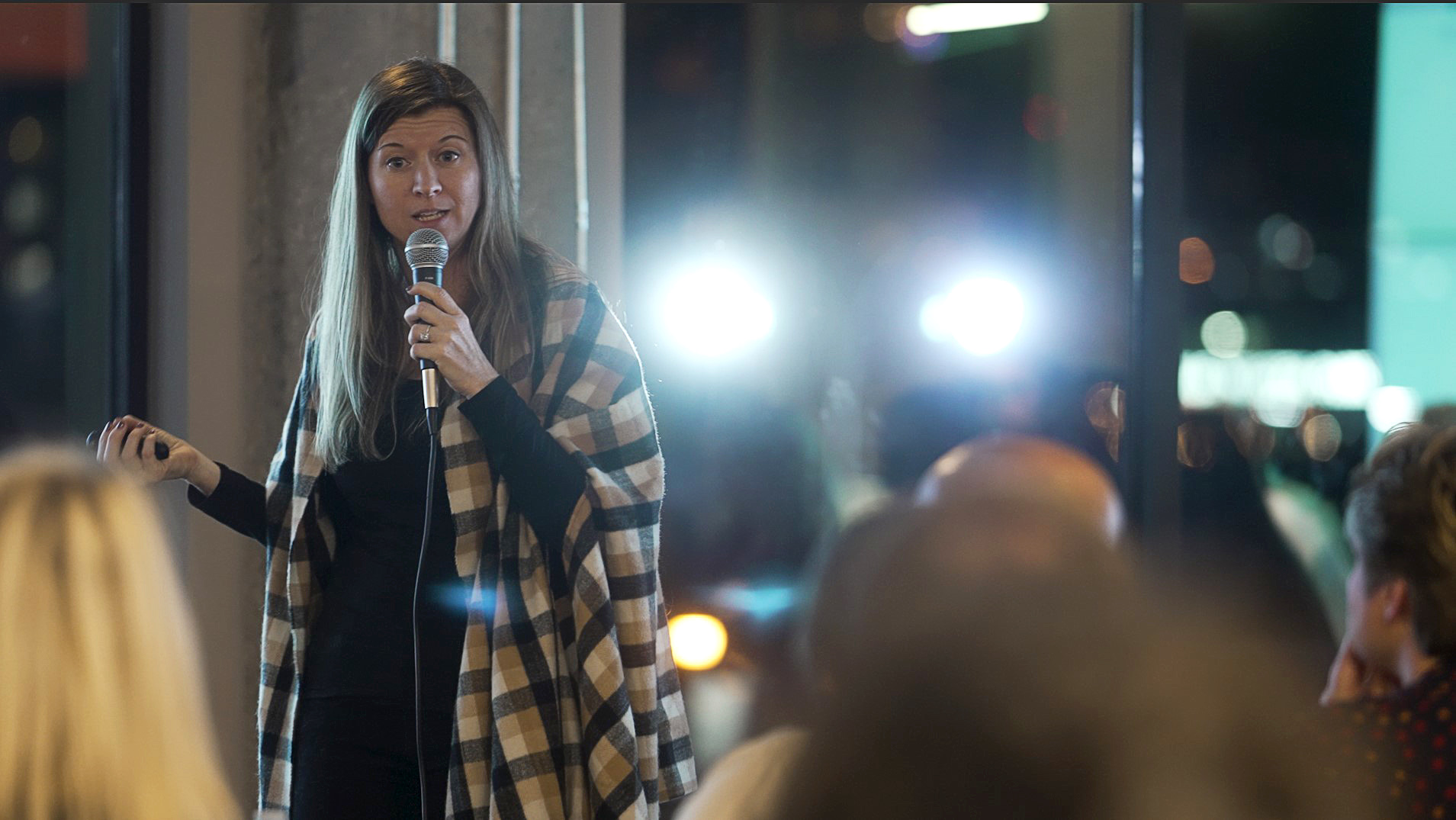 Nicole Tilot, founder of AppEase, presents at the NEW Launch Alliance Pitch Competition.