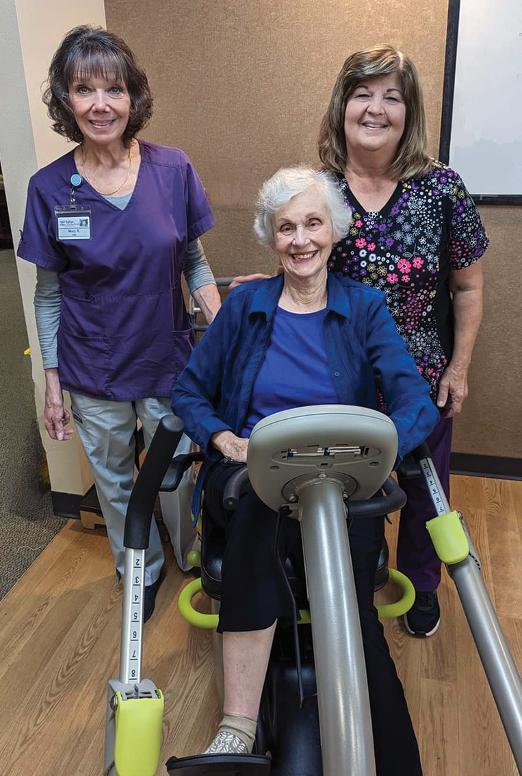 Eileen Littig, center, with two CNAs who cared for her during her stay at the Odd Fellow Rebekah Home Association — a skilled nursing, rehabilitation and assisted living facility in Green Bay