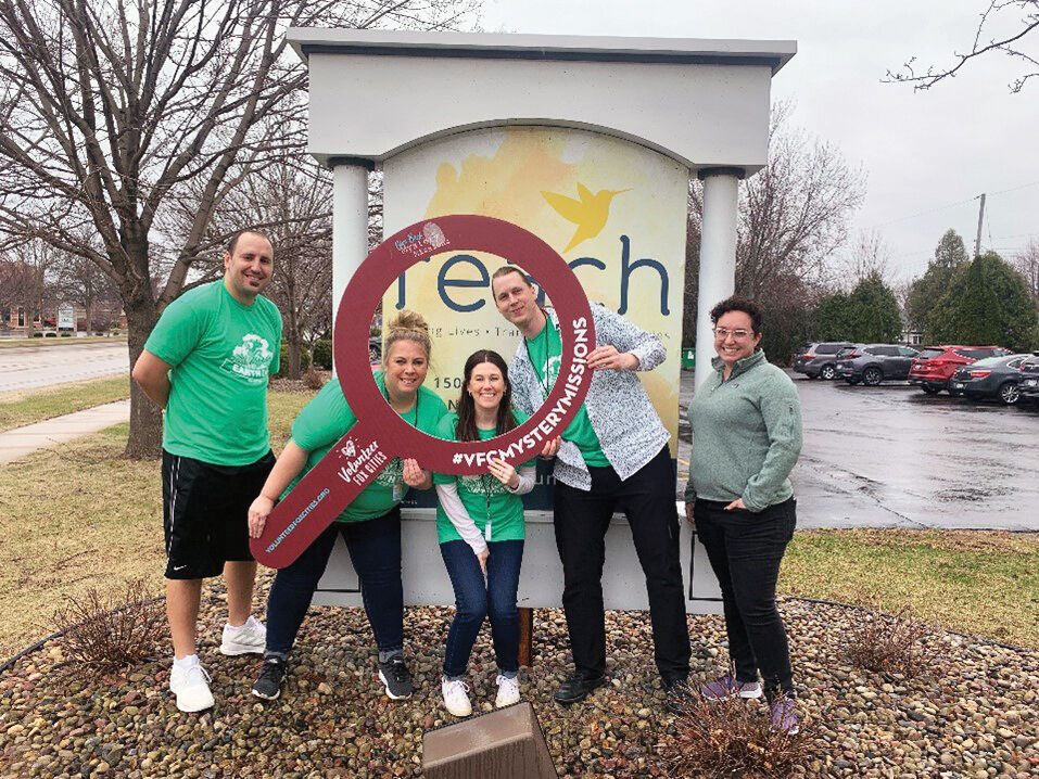 Volunteer Fox Cities hosts Mystery Missions where volunteer groups participate in surprise projects at undisclosed destinations, bringing excitement to the volunteer experience.