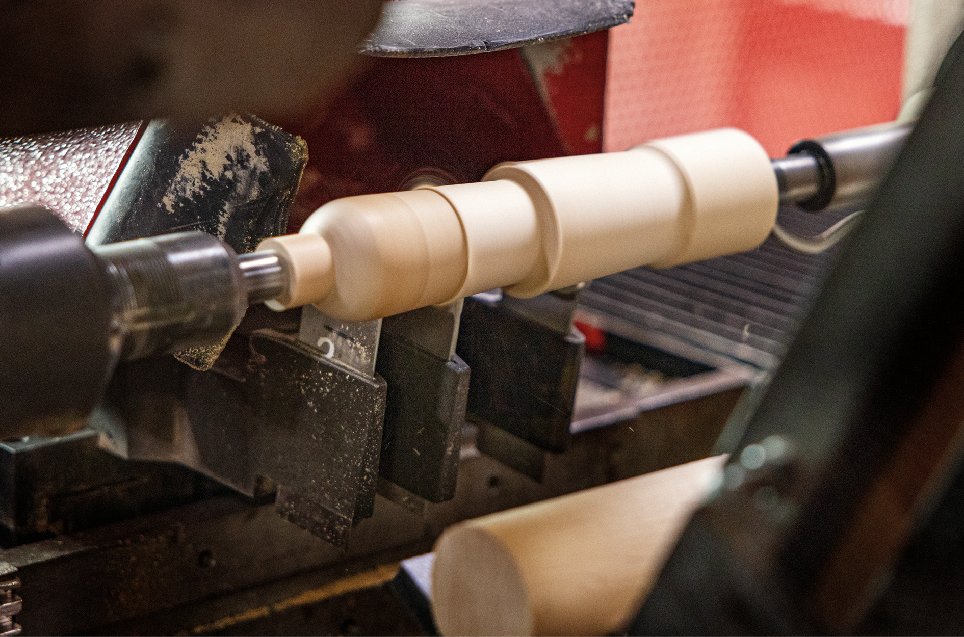 Wood is by far the most popular material used by Hankscraft AJS to create tap handles for breweries and beer marketers. All wood is FSC-certified, and all byproduct from cutting and sanding is routed through an elaborate venting system and supplied to a local farm for re-use as animal bedding.