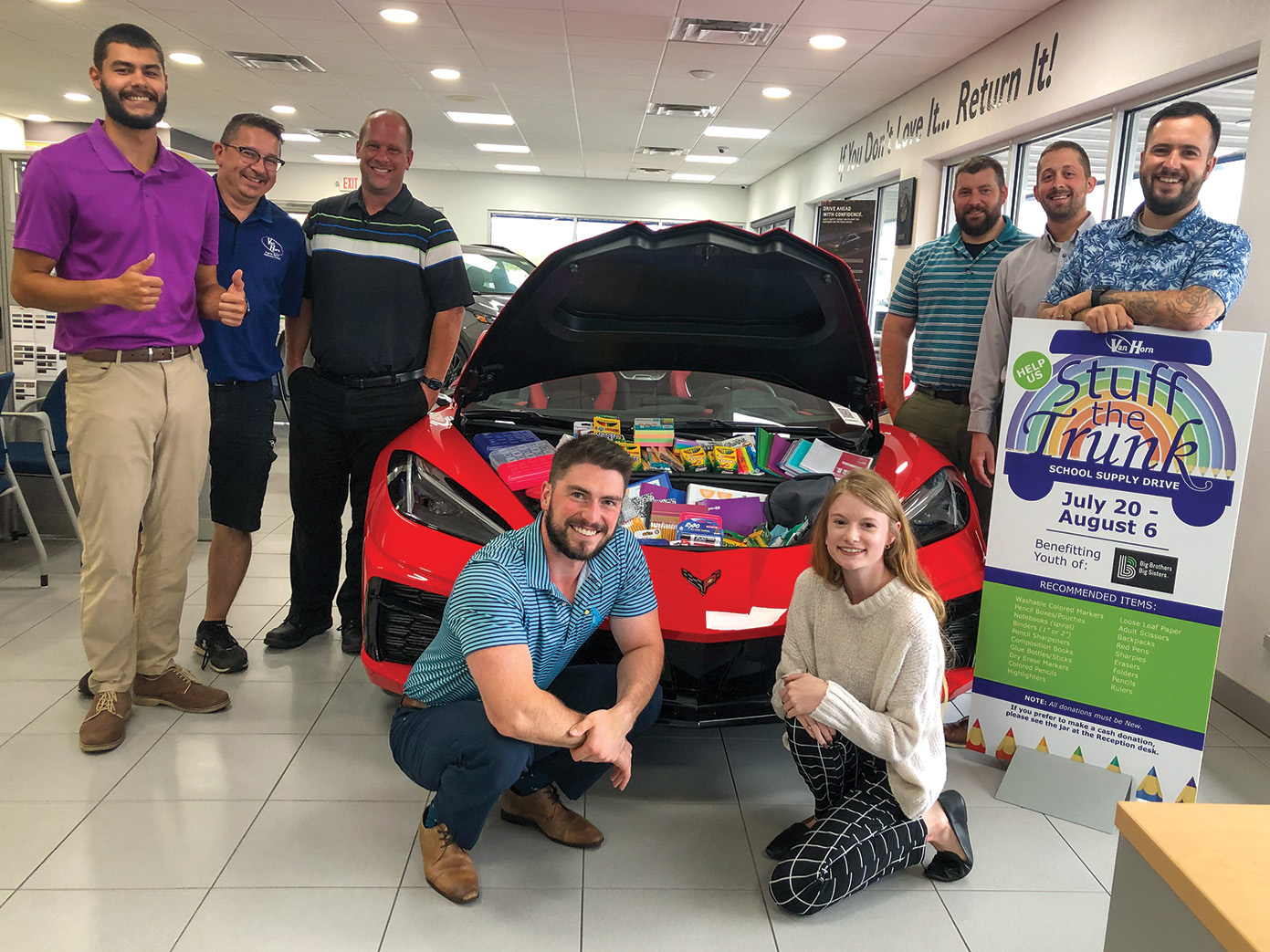 The fruits of Van Horn's annual “Stuff the Trunk” school supply drive are directed to Big Brothers Big Sisters as part of the company’s strategic partnership with the nonprofit.
