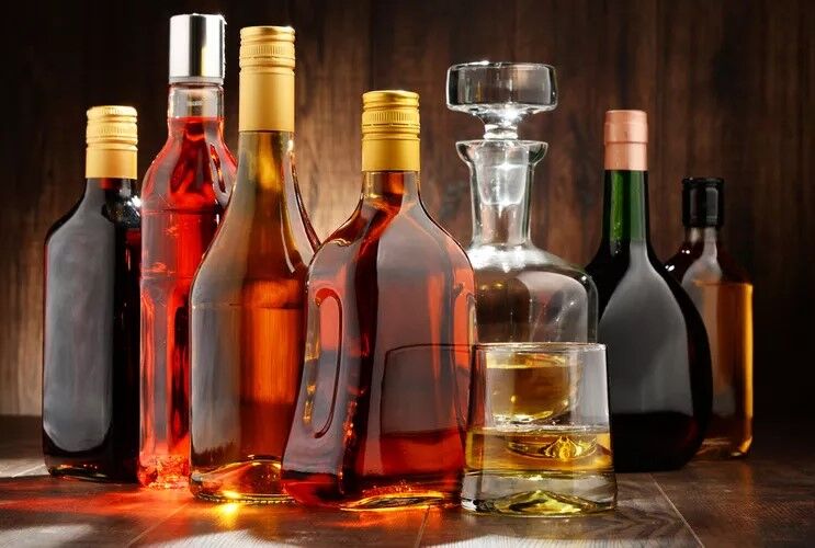 Liquor bottles