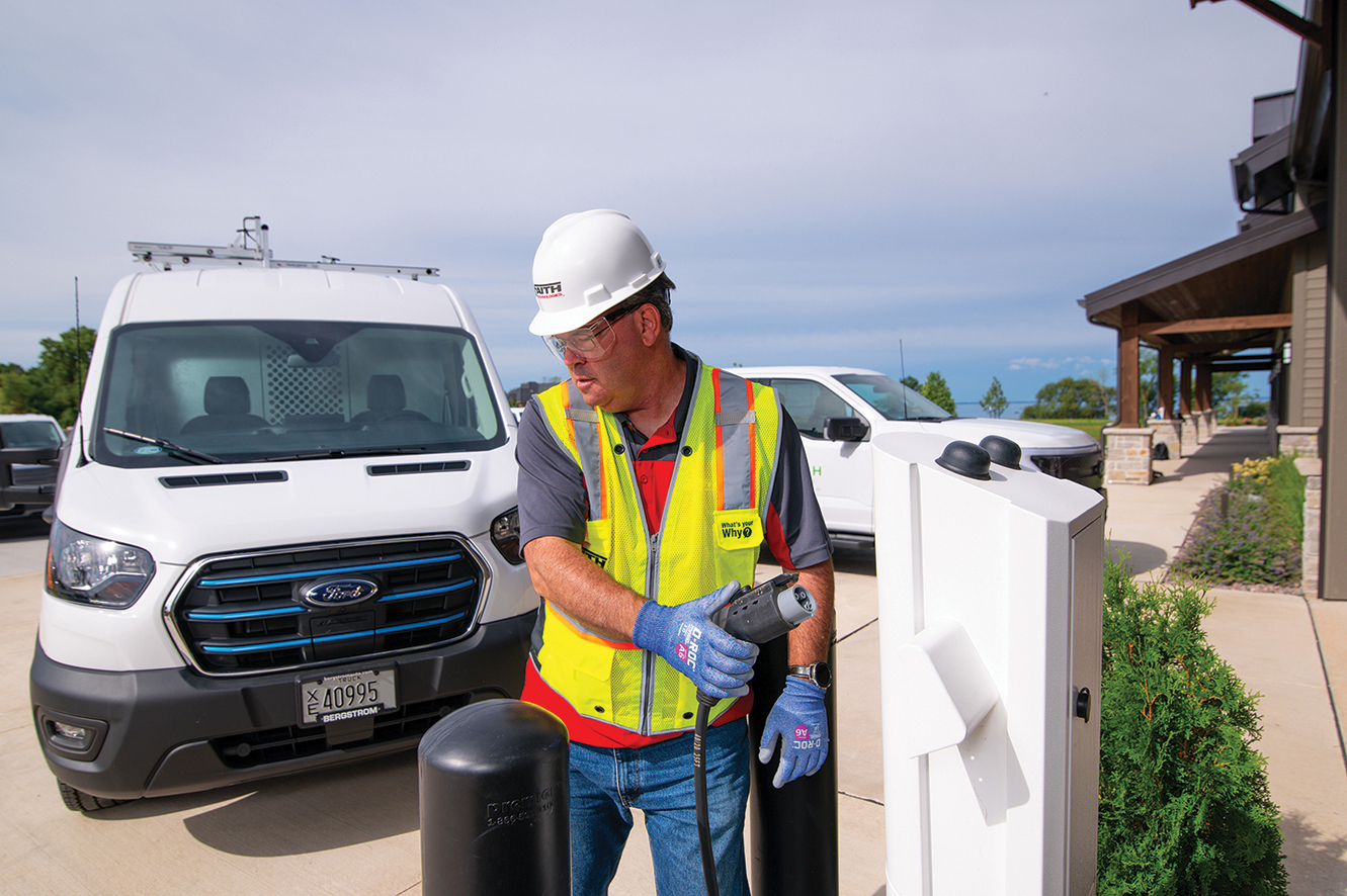 The Lakeside Vision Center is working to move the needle on renewable energy in Northeast Wisconsin. Among the many sustainable technologies showcased at the microgrid-powered facility is electrical vehicle charging.