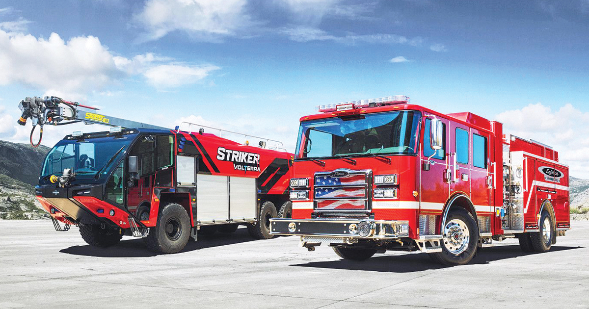 Oshkosh Corp. debuted its Volterra platform of electric vehicles for the fire and emergency market last summer. The first electric fire truck is in service in Madison.