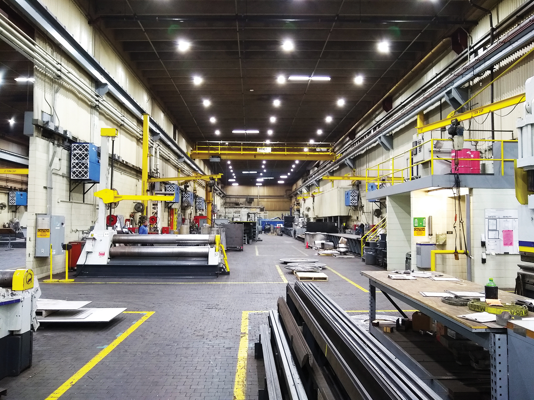 Voith Paper in Appleton replaced fluorescent lighting with LED lights throughout its shop area to reduce energy use.