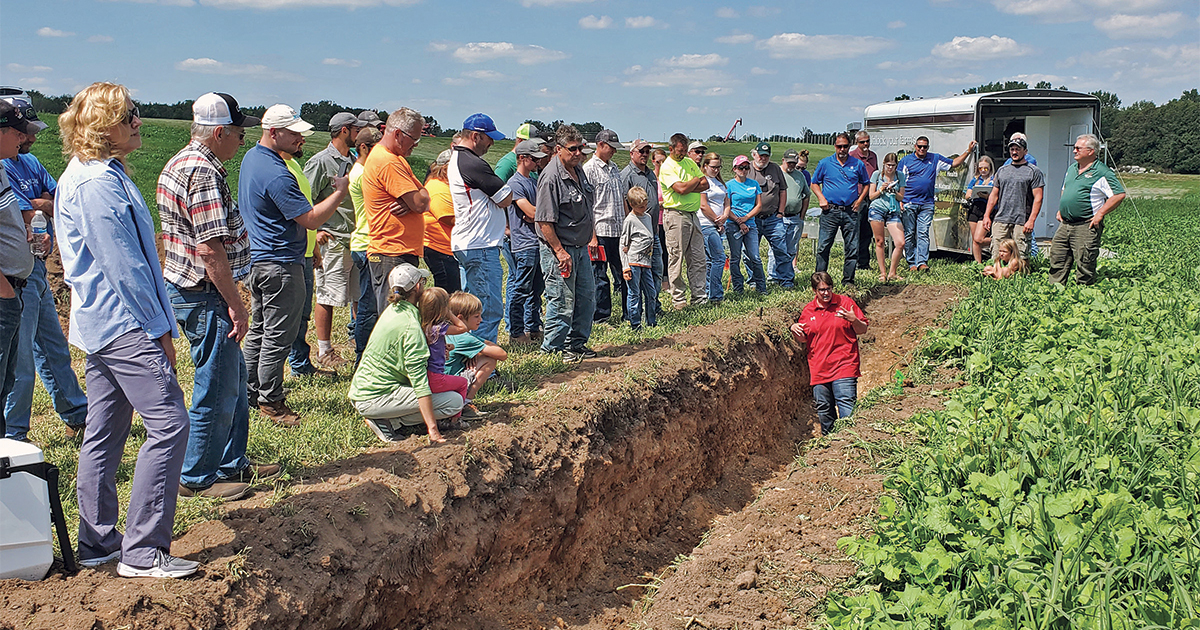 A representative for Farmers for Sustainable Food leads an educational talk on sustainability.
