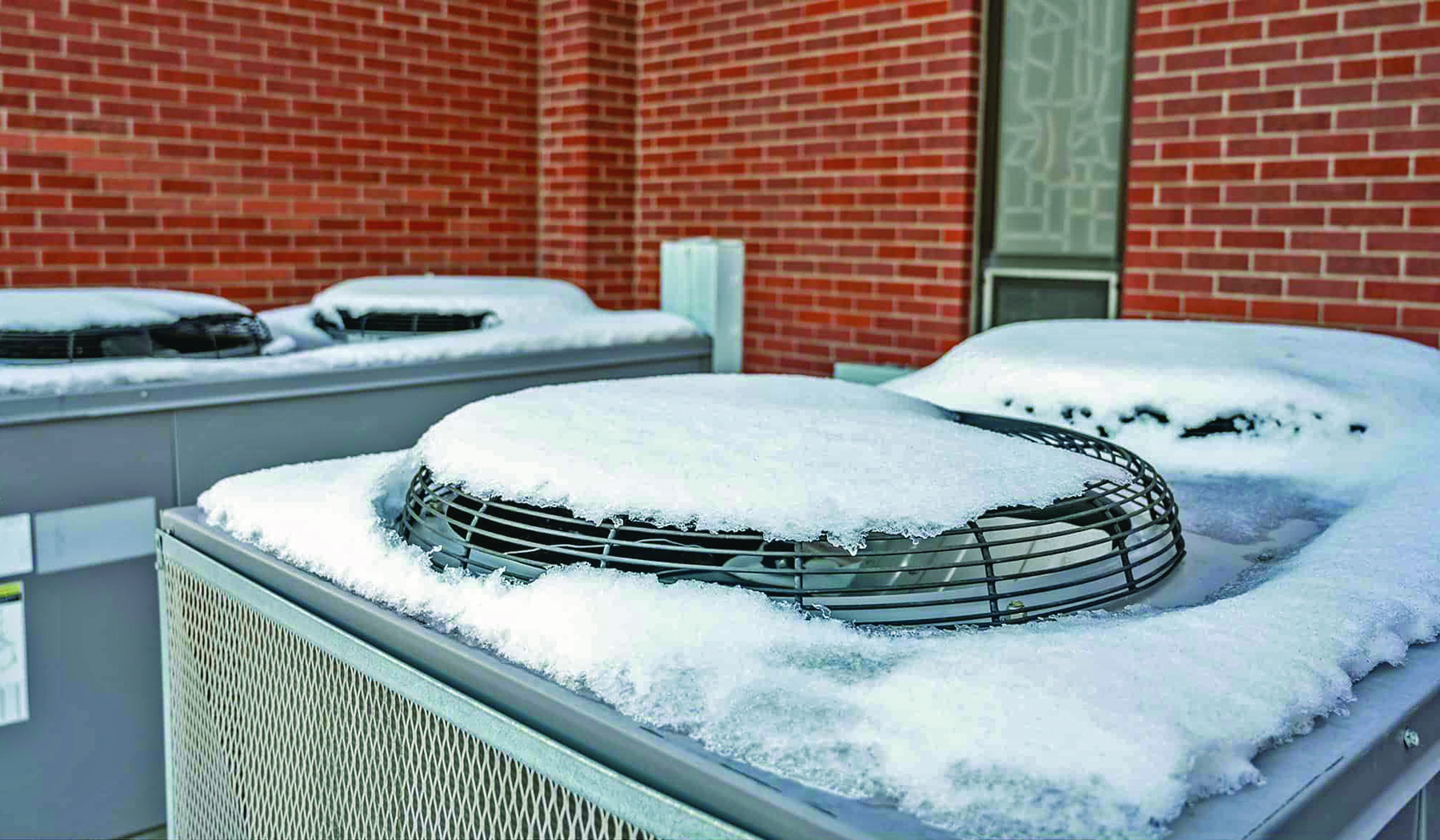 Snow on top of HVAC unit