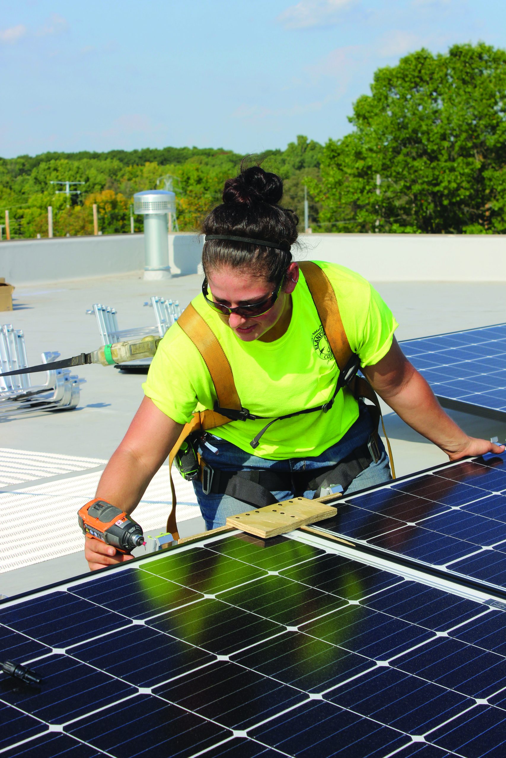 NWTC Student with Solar Panels