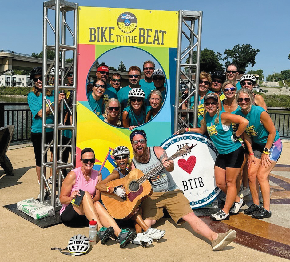Bike to the Beat participants having fun at the ride’s Wrightstown stop
