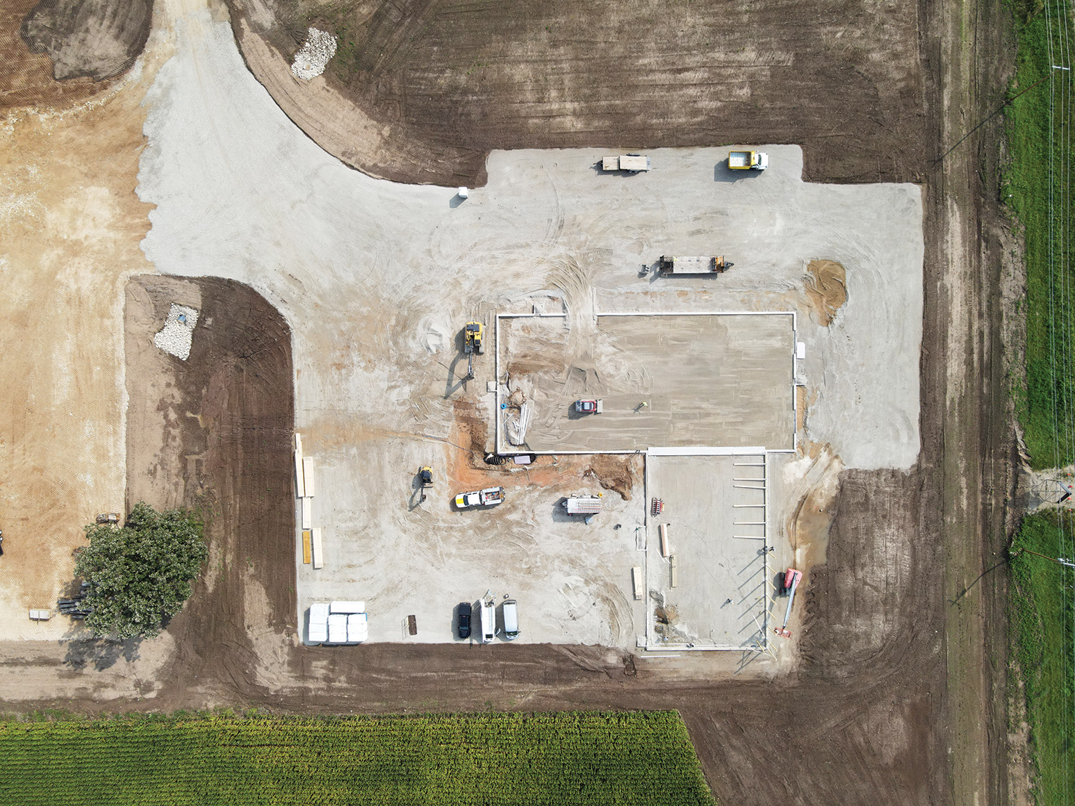 The first phase of construction on the expansion of KDR Wood Design Co. in Green Lake includes a 10,000-square-foot warehouse and 6,000-square-foot workshop.