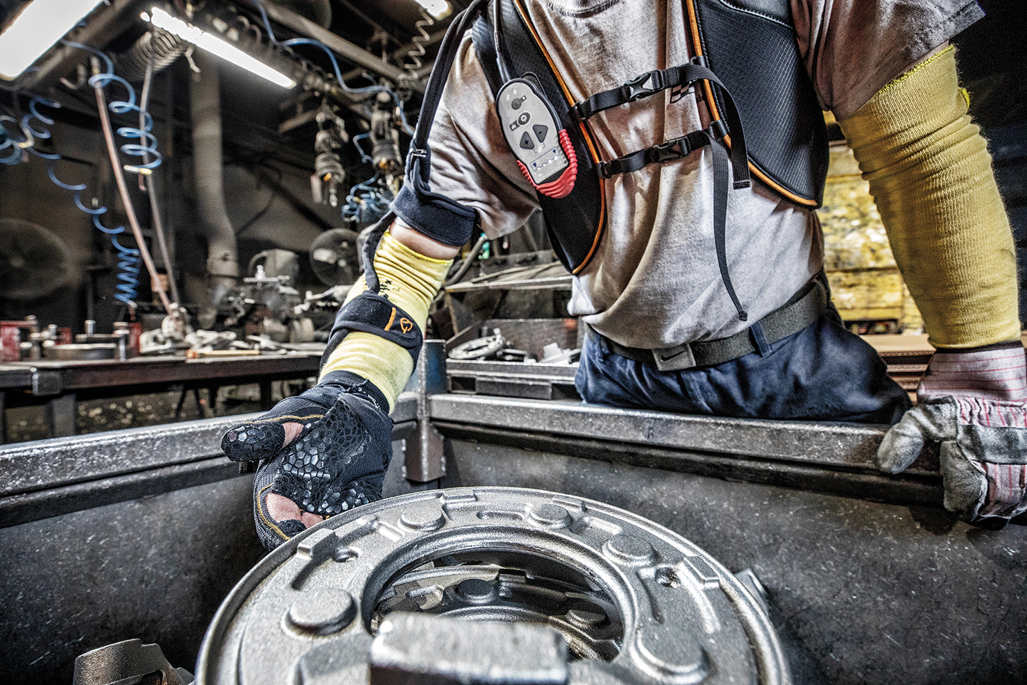 The Ironhand exoskeleton glove has been tested and used at Waupaca Foundry’s Marinette facilities since July. Company officials say the technology is a “bridge to automation.”
