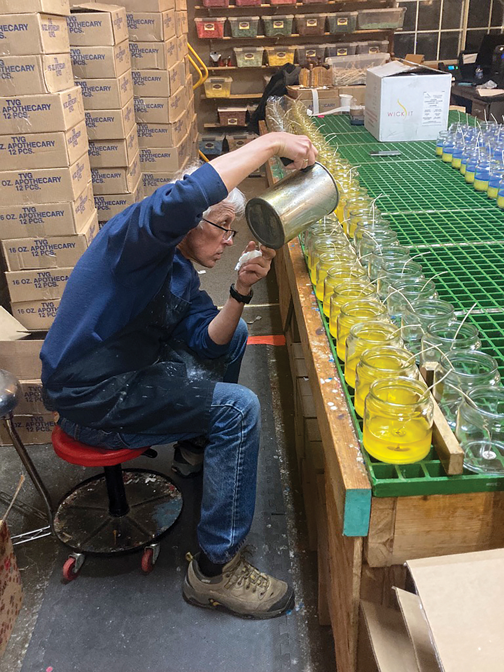 At first, Door County Candle was only able to produce about 400 candles a day. At its peak demand, the business was making 1,600 candles per shift.