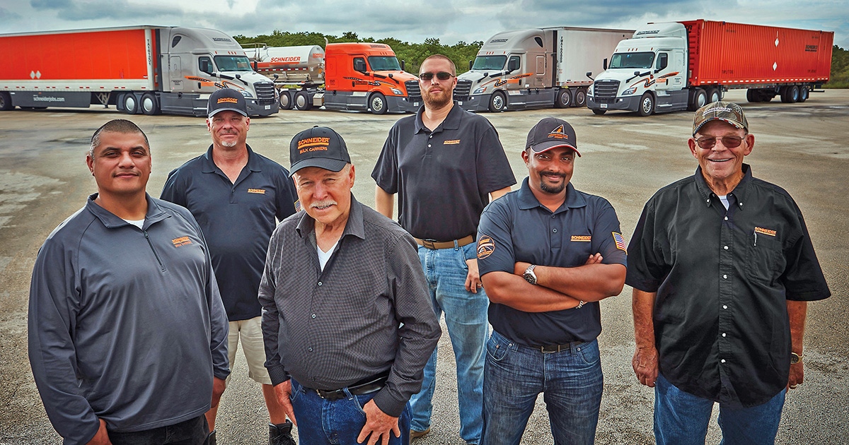 Driver associates and shop technicians make up the bulk of Schneider's workforce. The company is always working to boost its ranks within those roles.