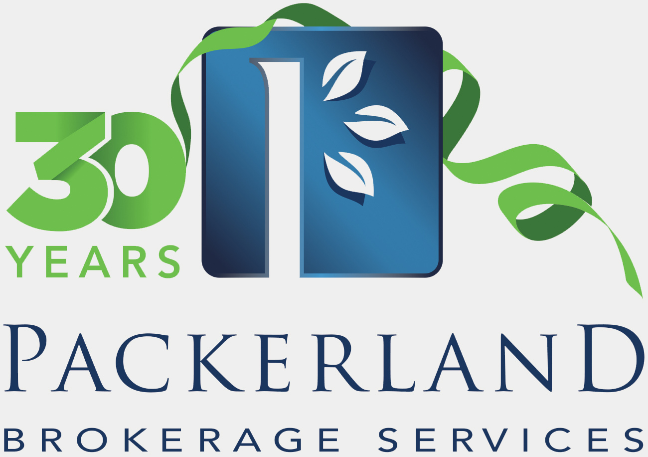 Packerland Brokerage 30 Years stacked logo
