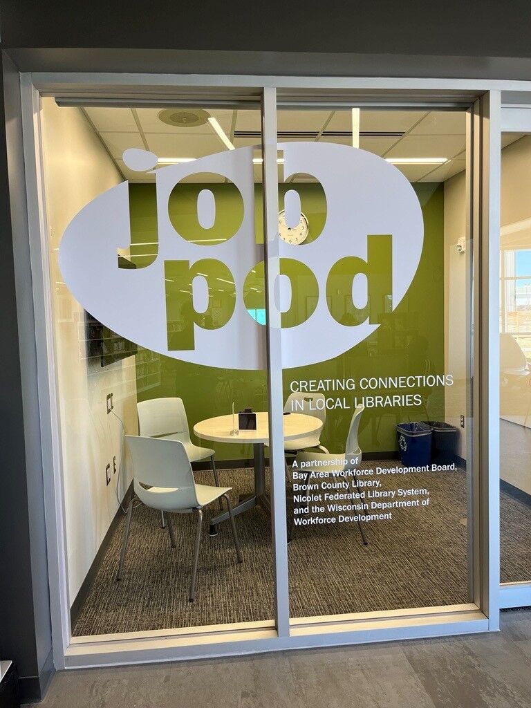 The first JobPod opened at the Brown County East Branch Library March 2024.