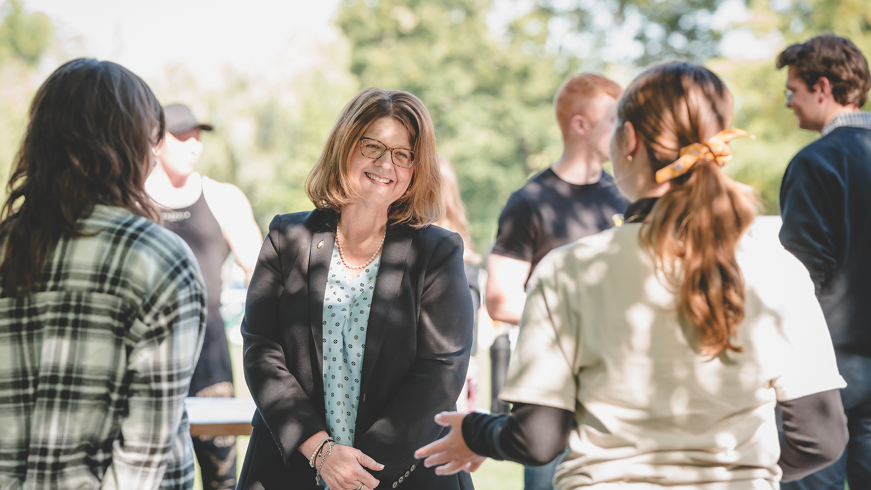 St. Norbert College President Laurie Joyner says every student she has met in her first year on the job “has amazing things to say” about their experience. “Students love this place,” Joyner observes.