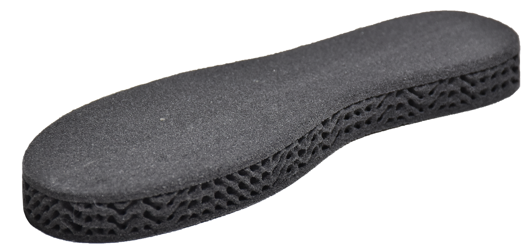 This miniature 3D-printed shoe sole represents one application of the versatile syntactic foams.