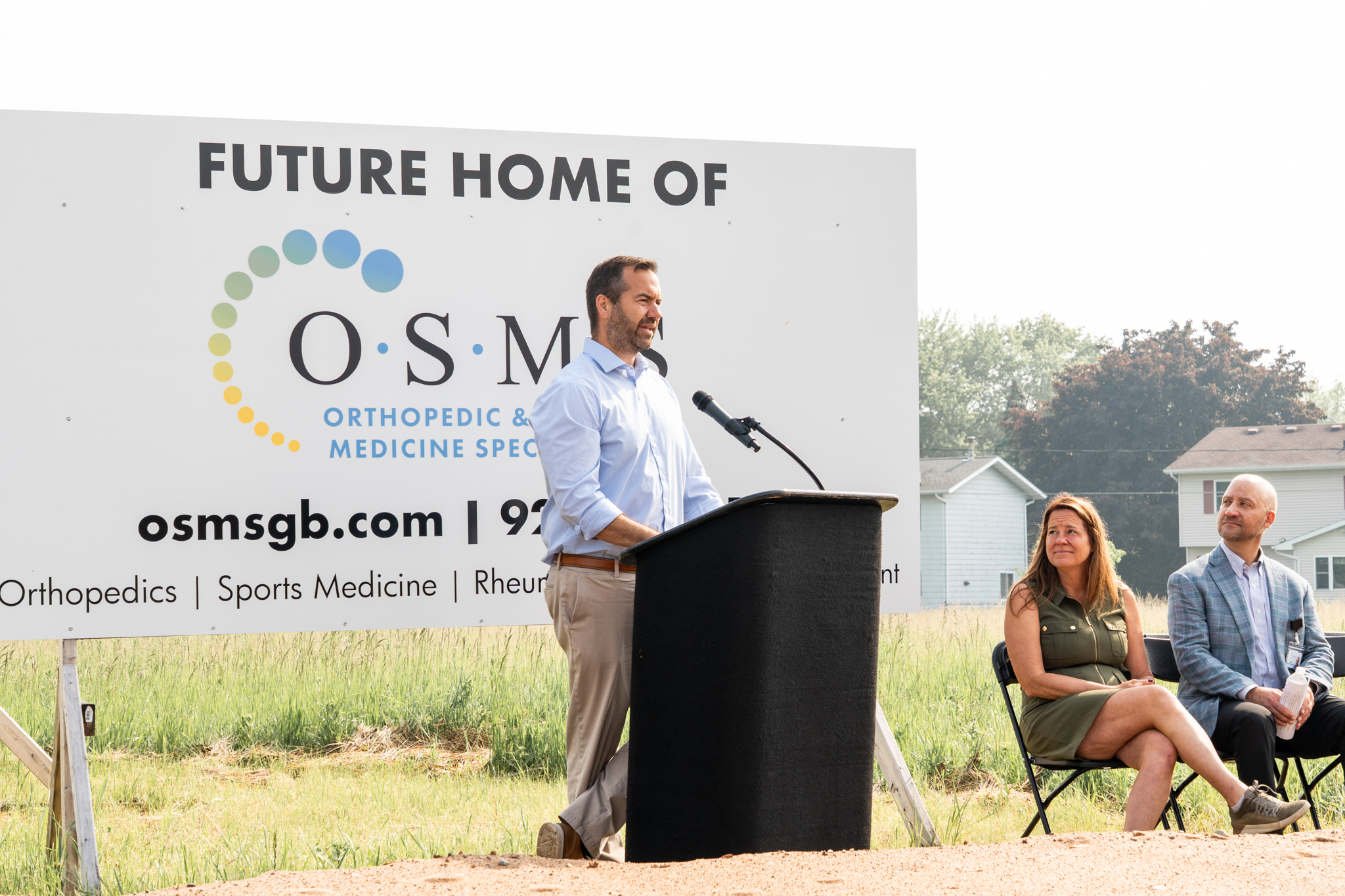 Pictured from left: Dr. Bryan Royce, Sandy Fragale and Darin Schumacher, director of marketing and business development at OSMS.
