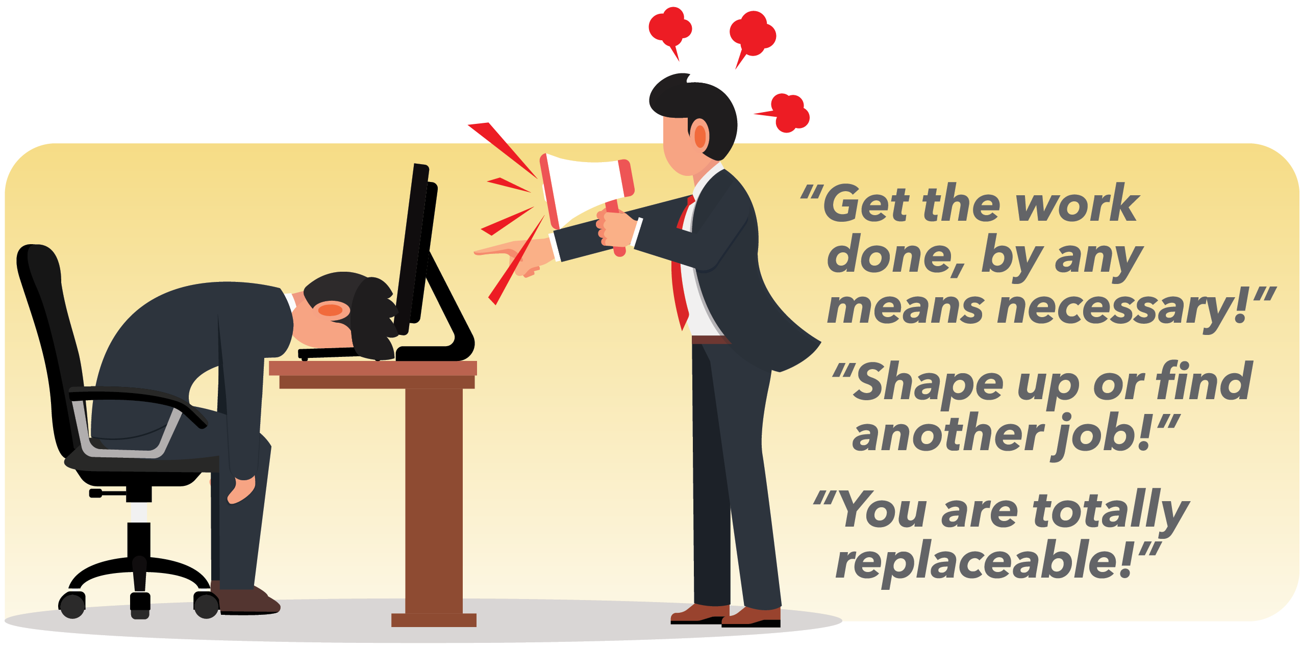 Angry boss graphic