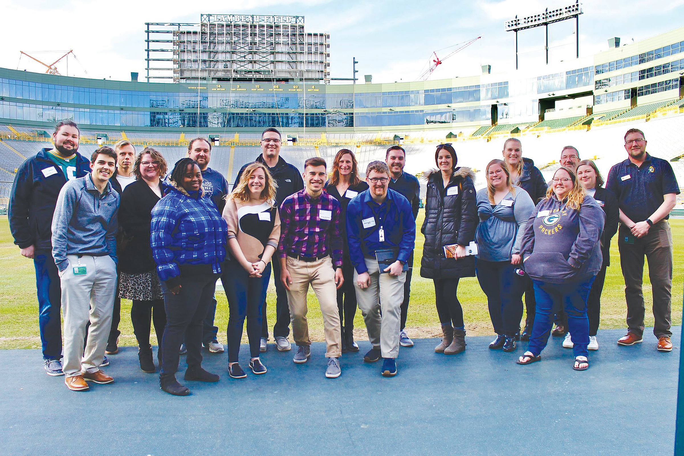 Current Young Professionals hosts monthly After 5 events like this one at the Lambeau Field Hall of Fame.