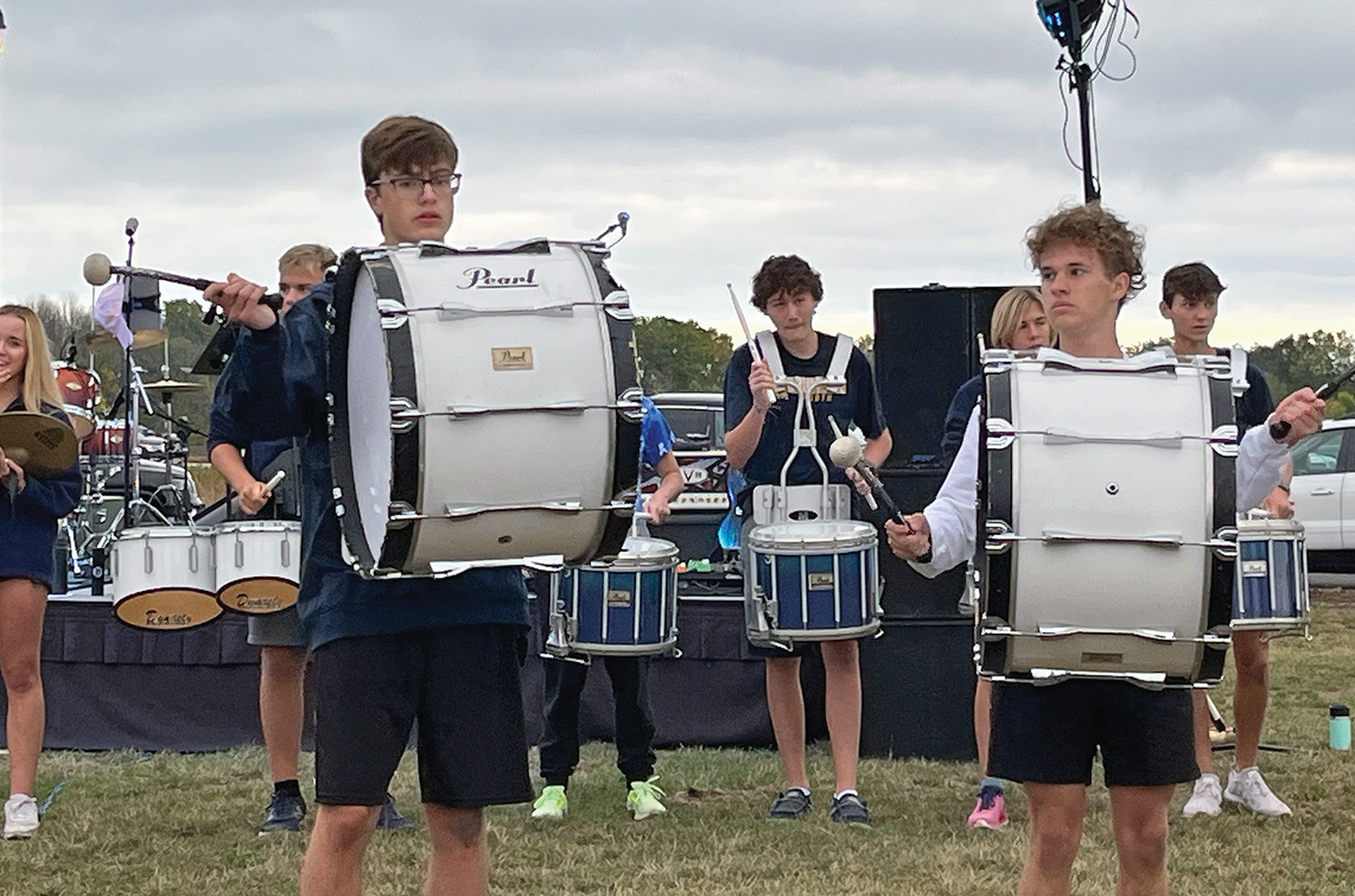 The Sheboygan North High School drum line helped celebrate the development of North Town, which will eventually be home to 600 families in the town of Sheboygan.