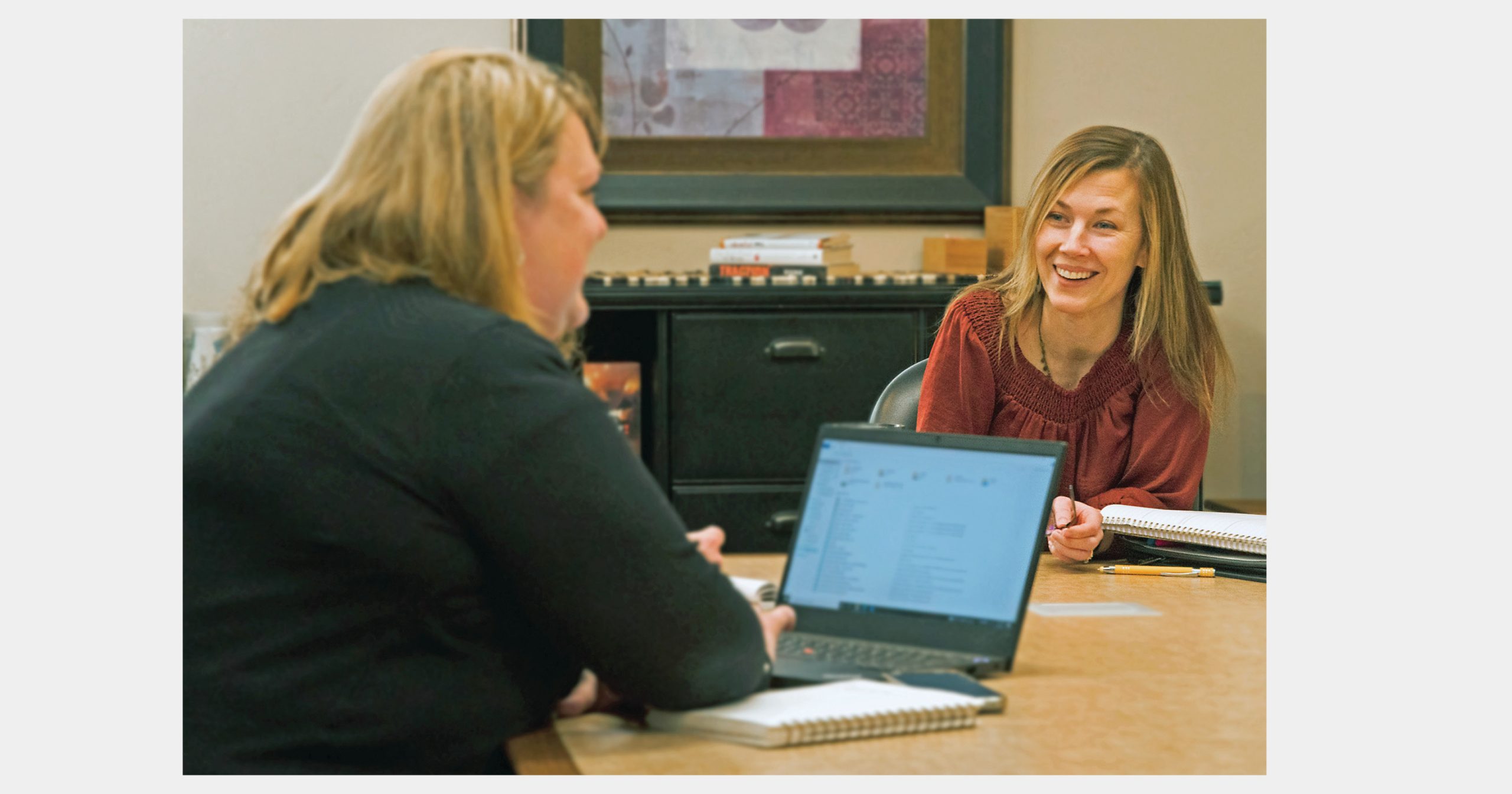 CEO and Owner, Melissa Borowicz, and Utech team members brainstorm ways to create customized leadership development and training opportunities that create lasting, meaningful change.