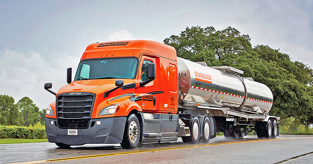 Schneider operates throughout the United States and has a fleet of around 10,000 trucks.